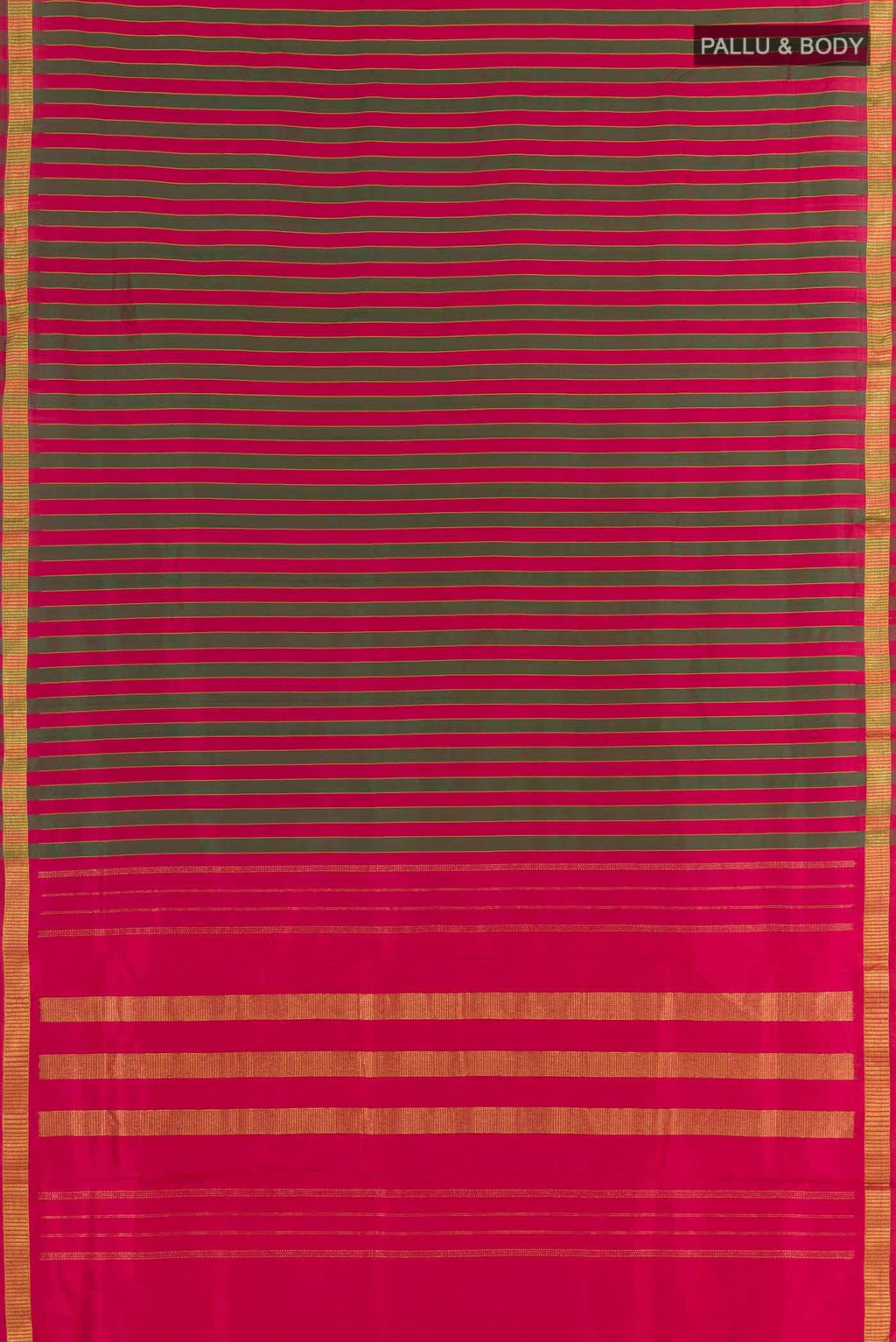 Red Dual Tone Kanchipuram Silk Nine Yards Saree