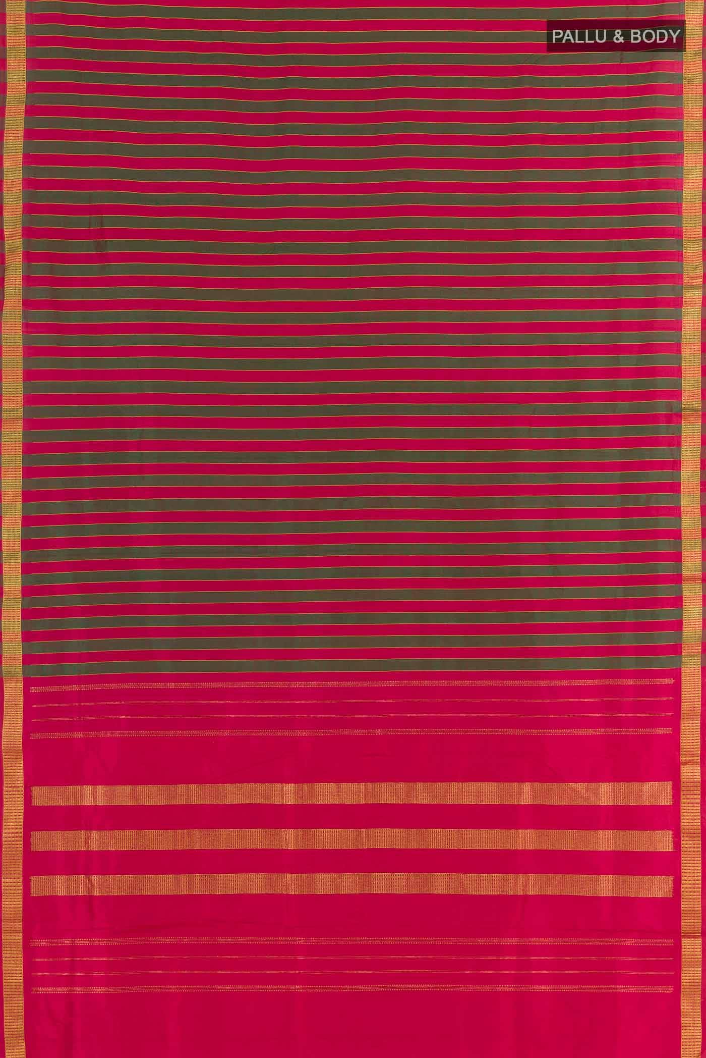 Red Dual Tone Kanchipuram Silk Nine Yards Saree