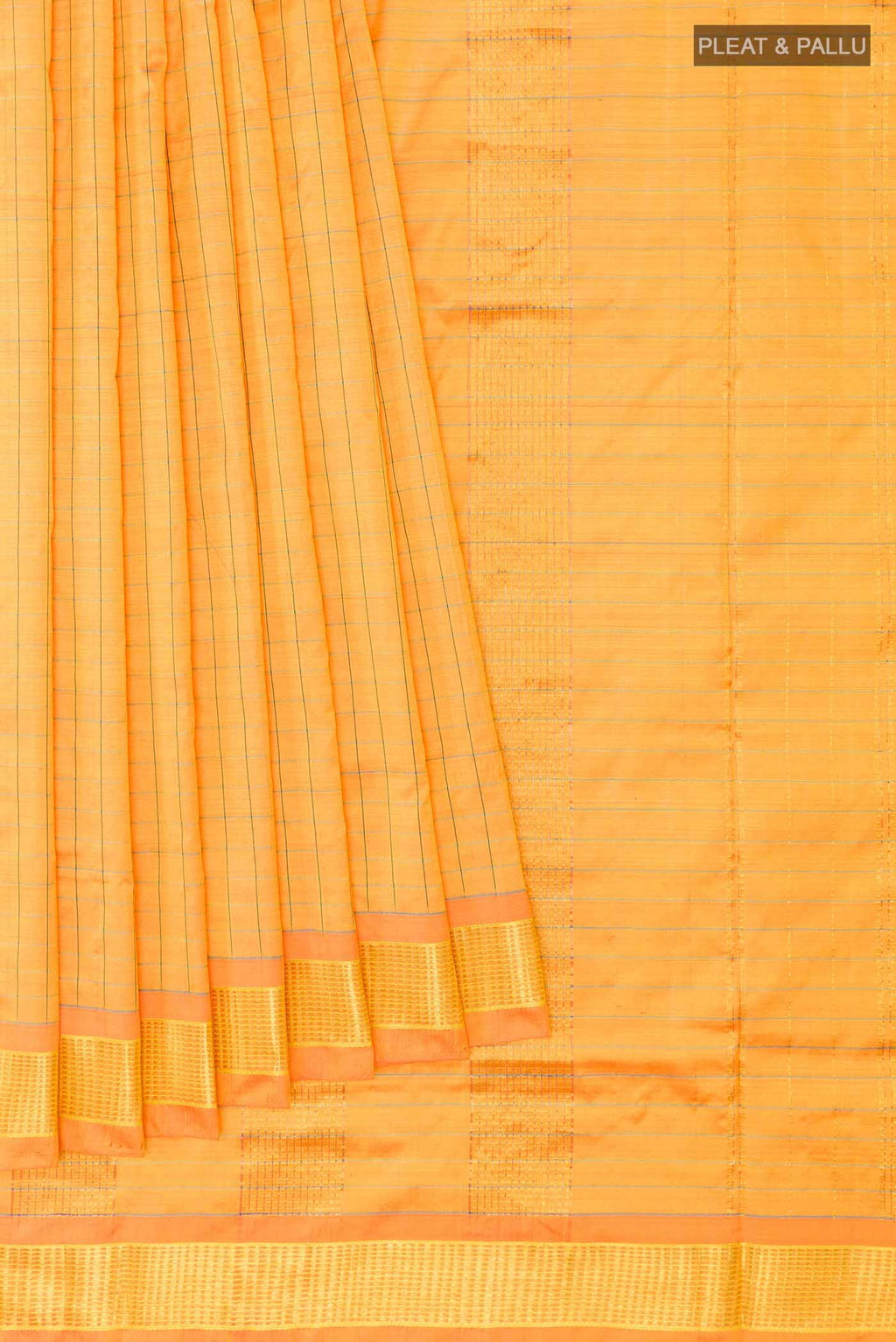 Mustard Kanchipuram Silk Nine Yards Saree