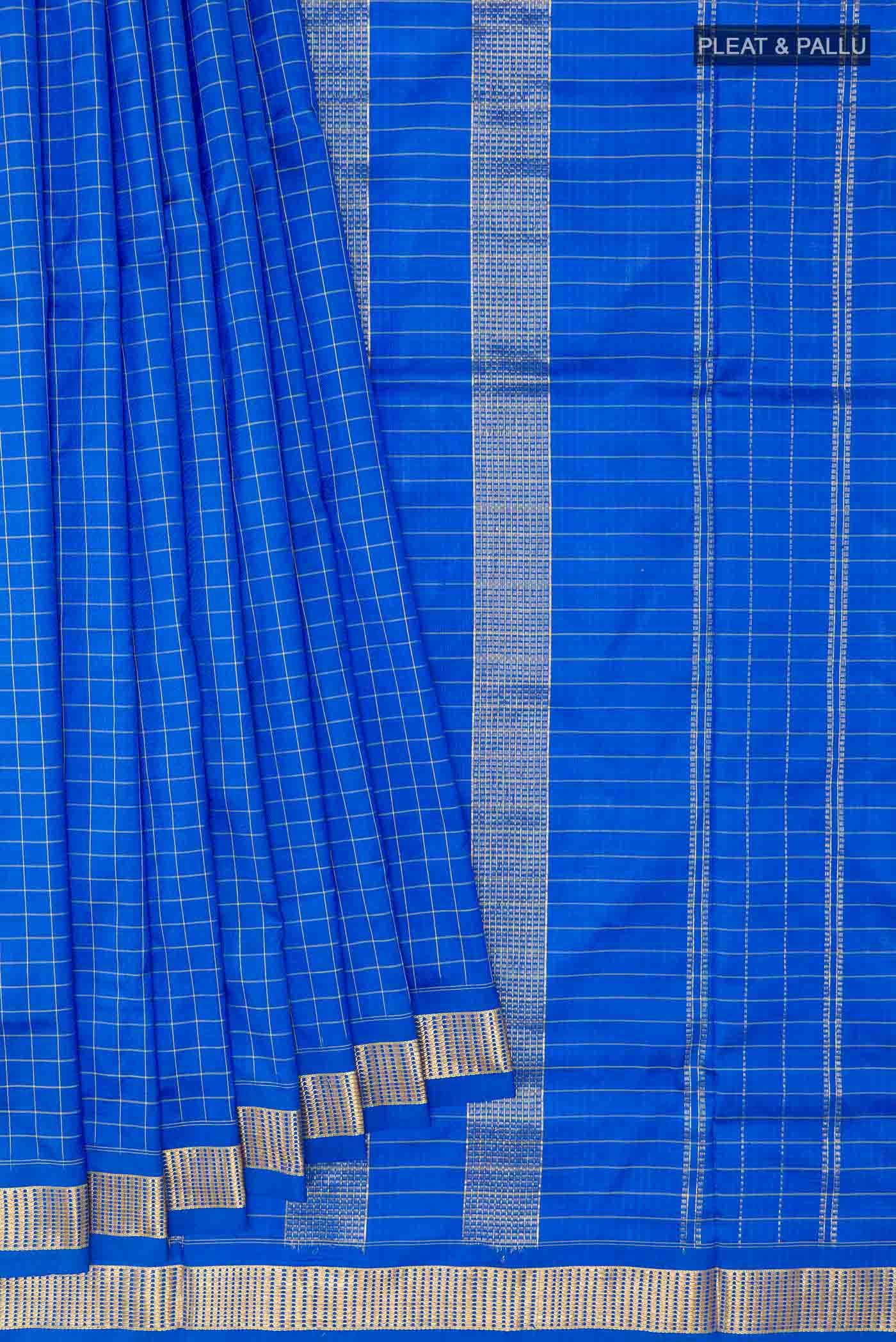 Blue Kanchipuram Silk Nine Yards Saree