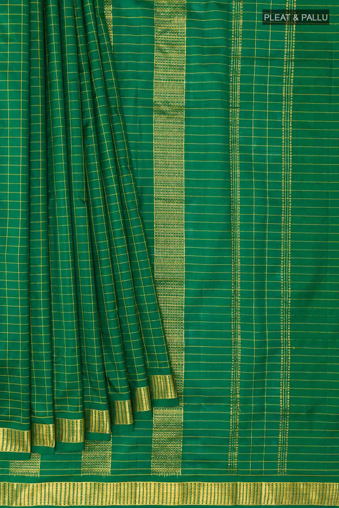 Green Kanchipuram Silk Nine Yards Saree