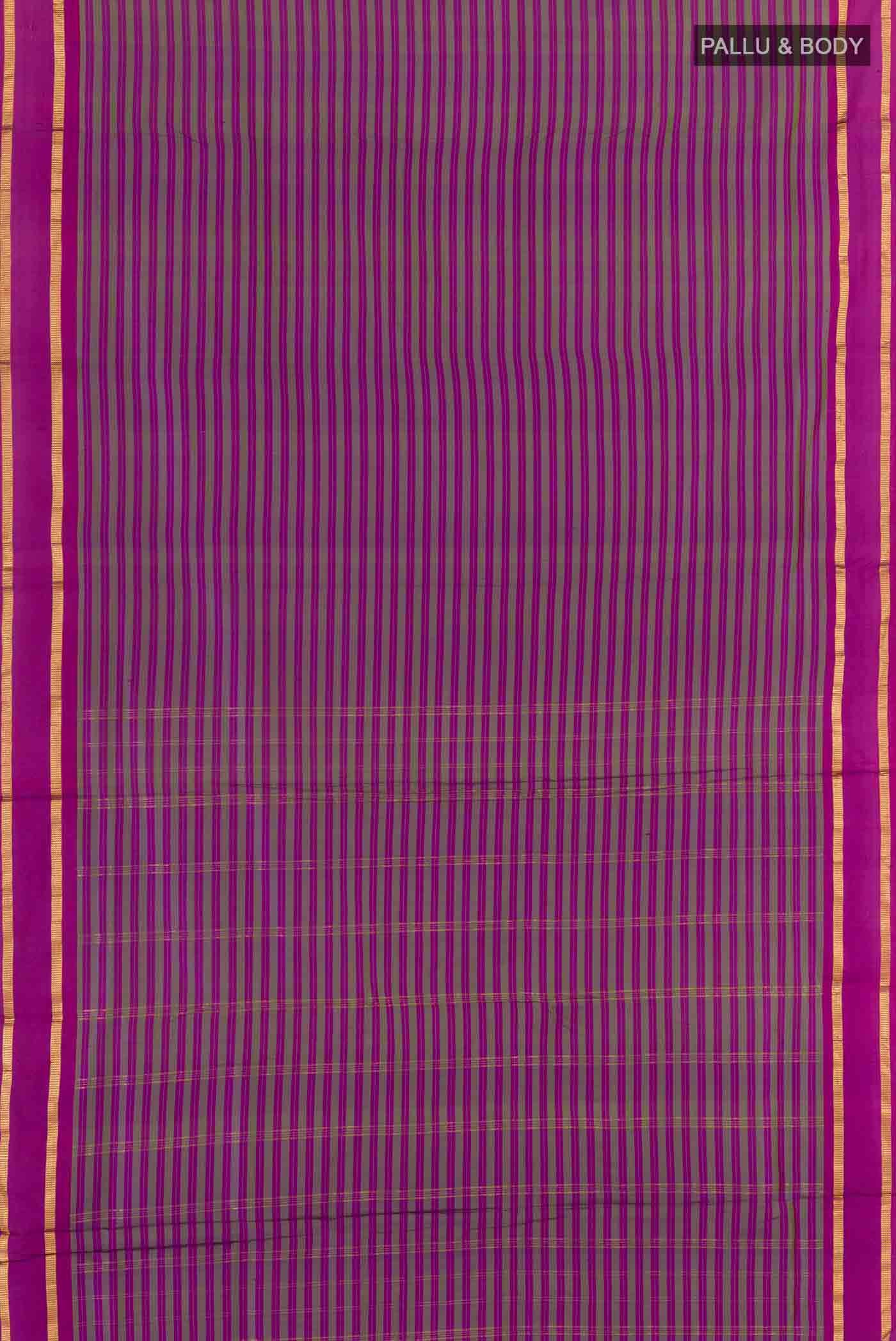Purple Kanchipuram Silk Nine Yards Saree
