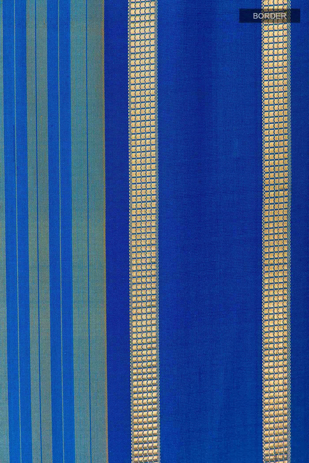 Blue Dual Tone Kanchipuram Silk Nine Yards Saree