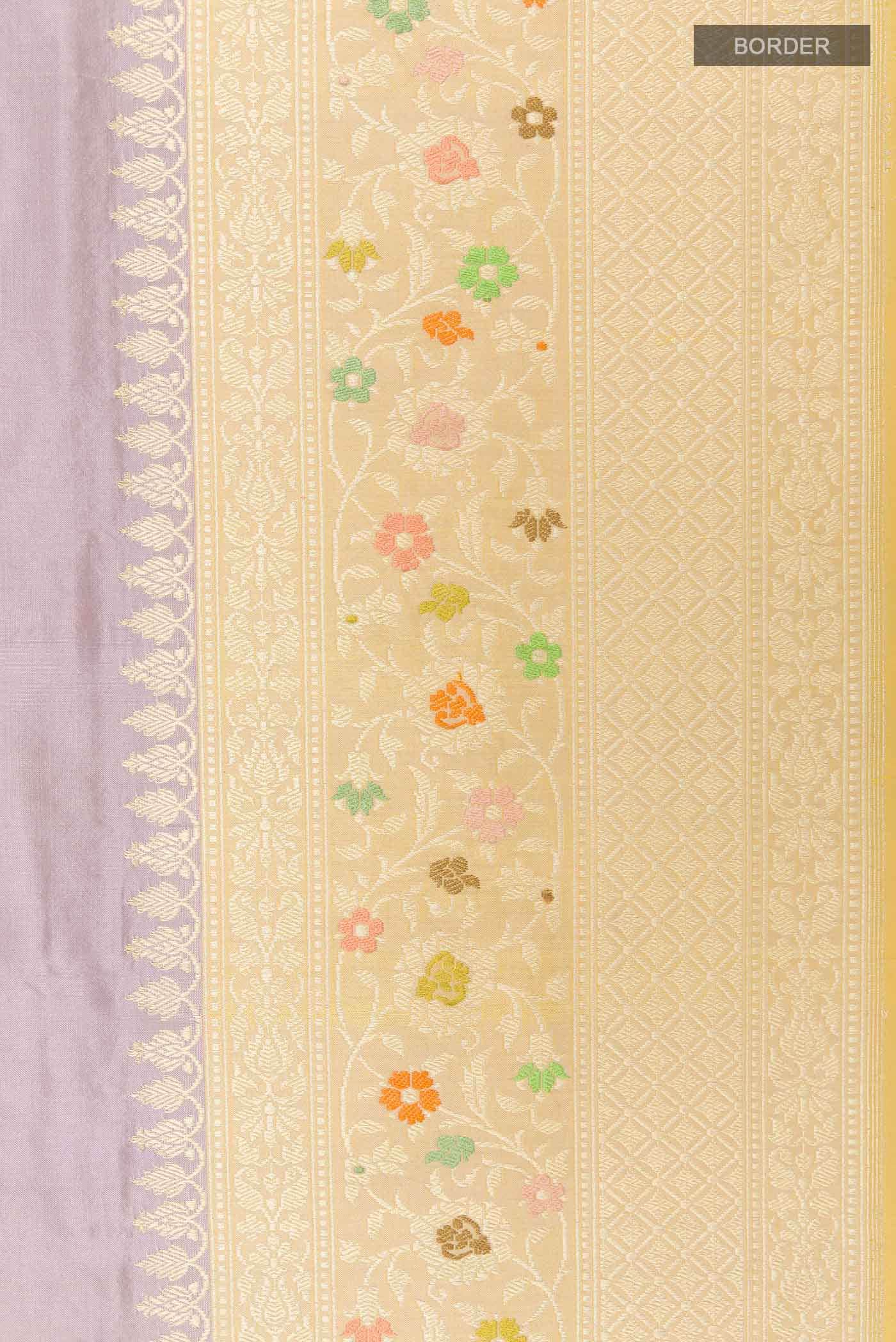 Lavender Banarasi Silk Saree