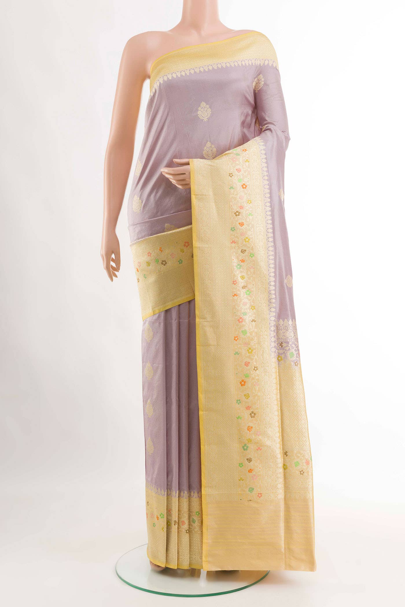 Lavender Banarasi Silk Saree