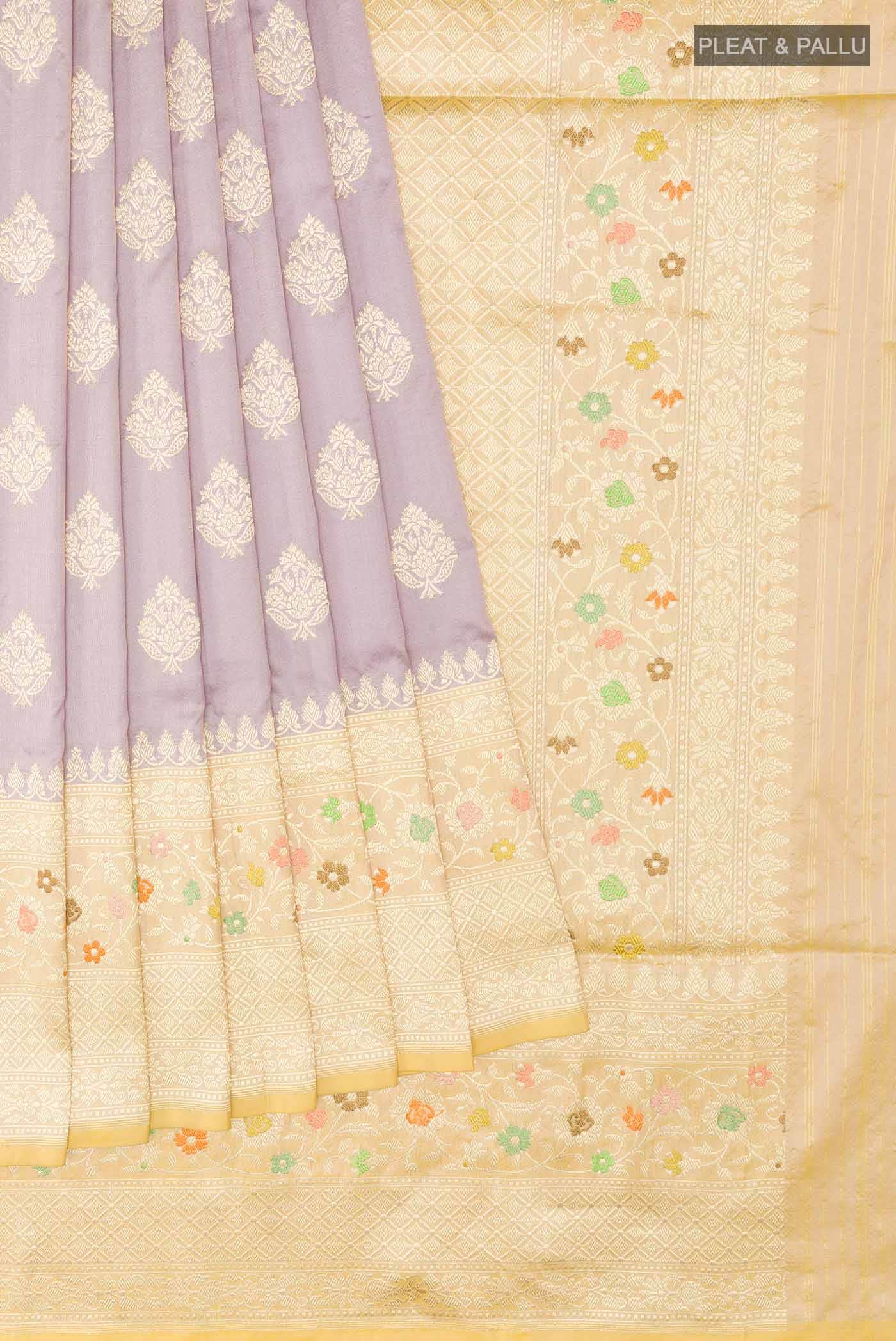 Lavender Banarasi Silk Saree