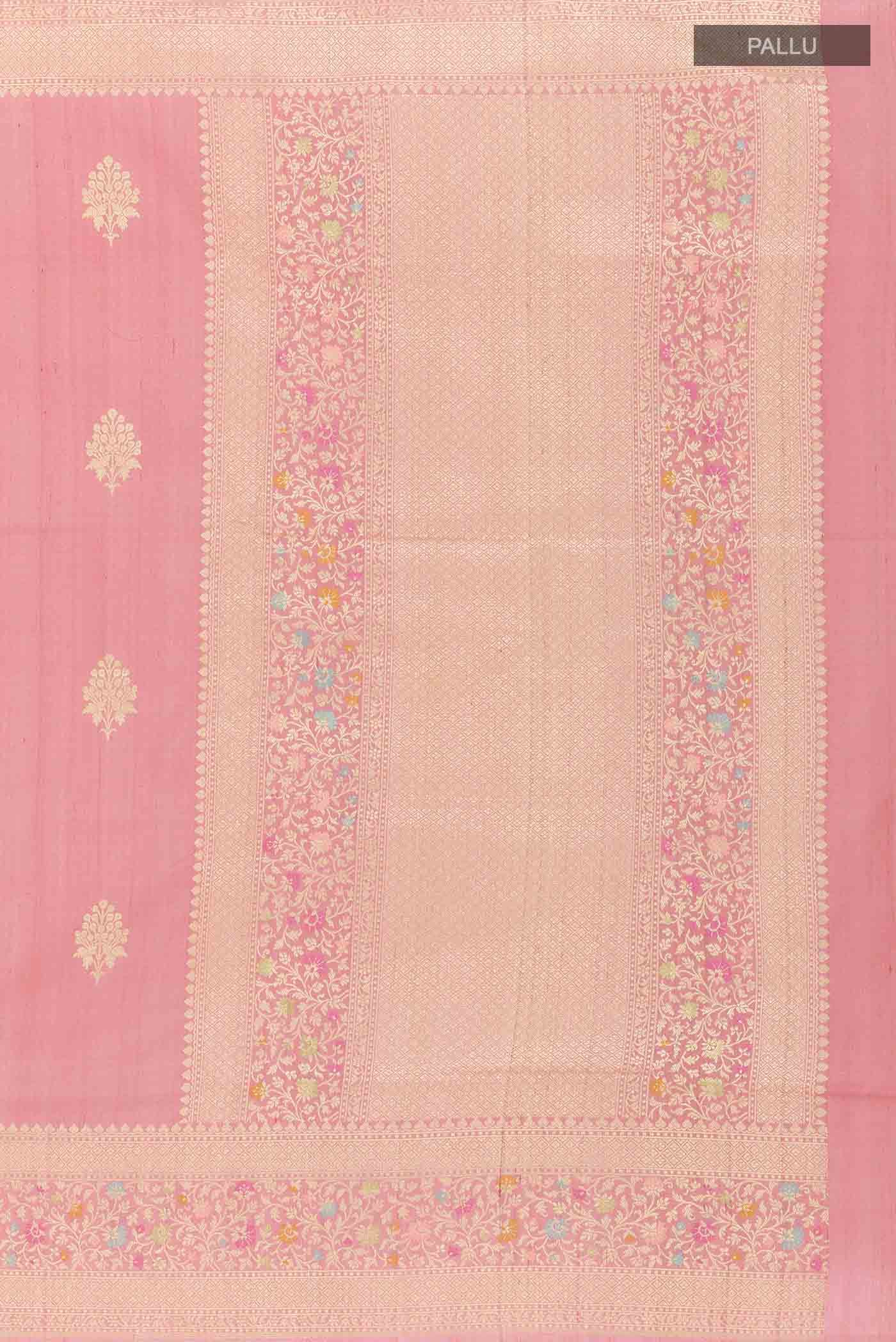 Pink Banarasi Tussar Silk Saree