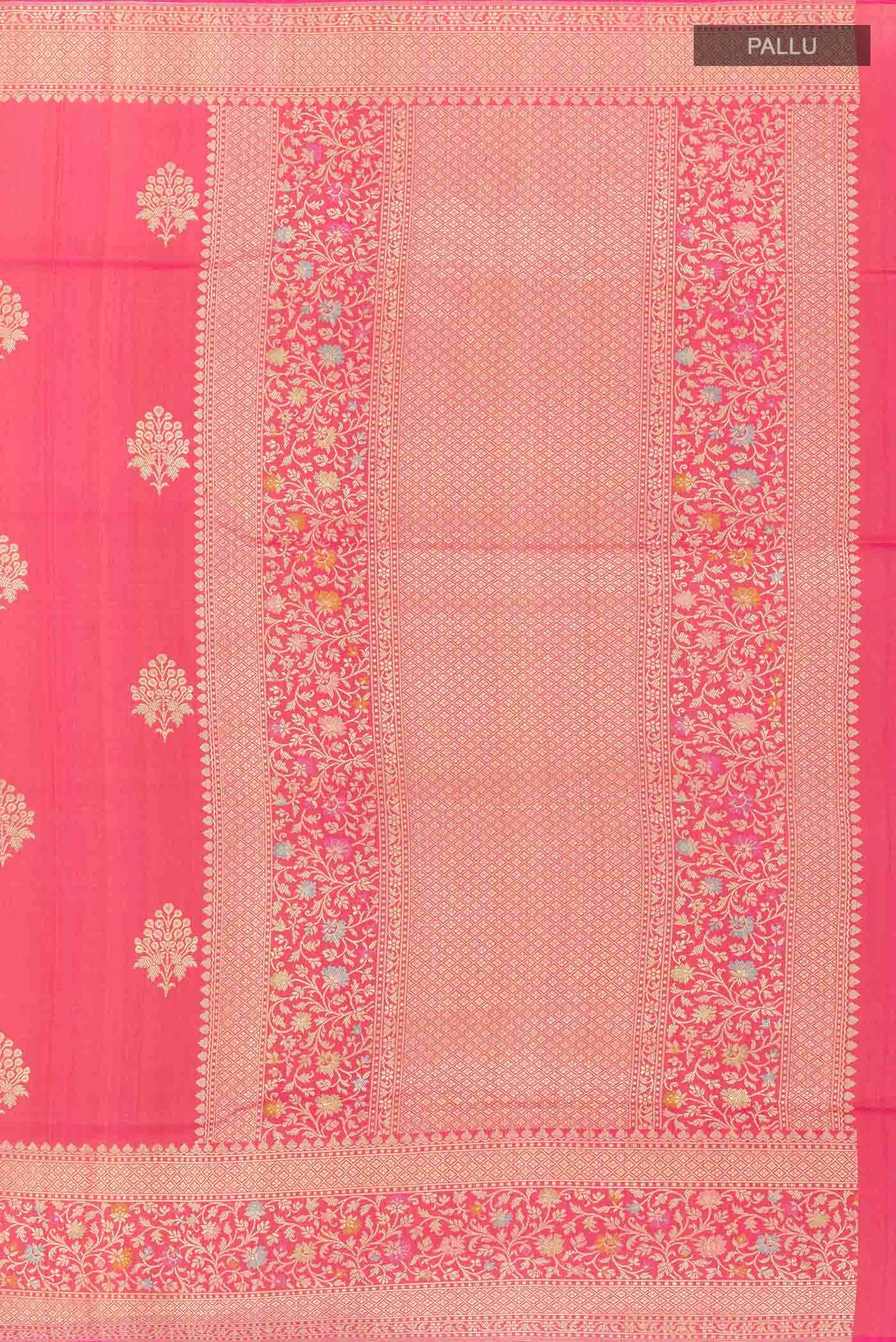 Pink Banarasi Tussar Silk Saree