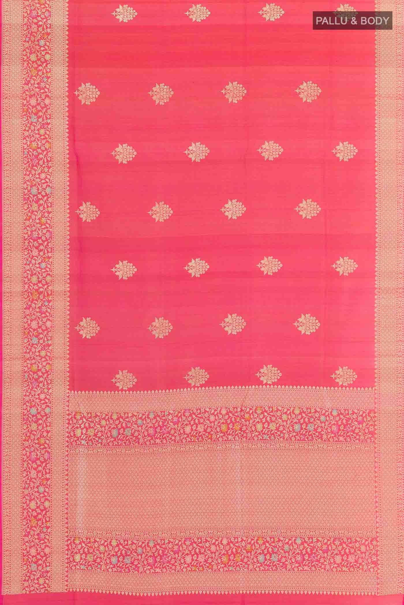 Pink Banarasi Tussar Silk Saree