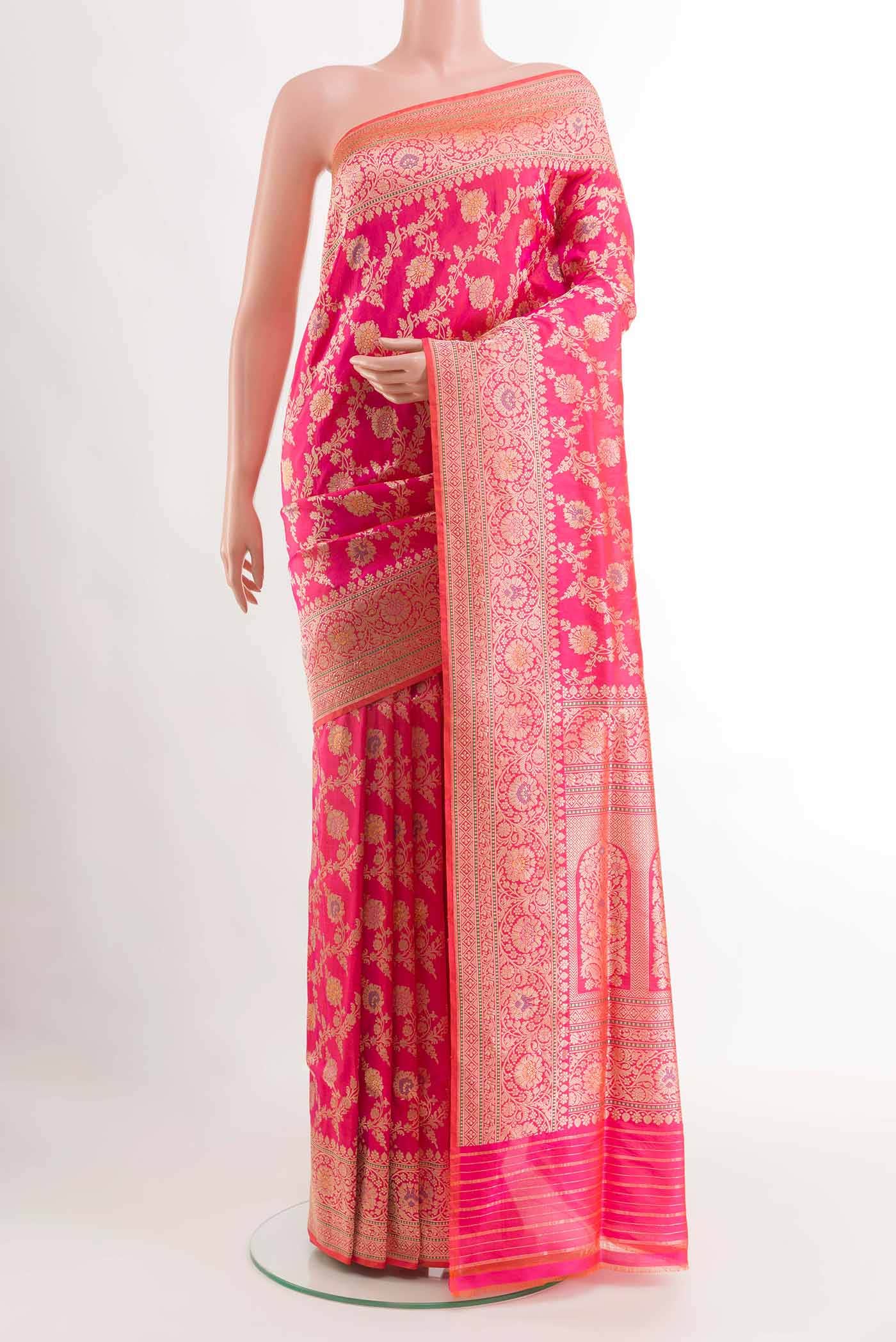 Pink Banarasi Silk Saree