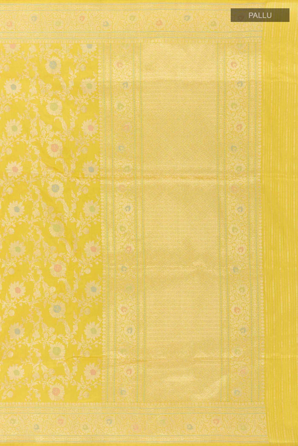 Lemon Yellow Banarasi Silk Saree