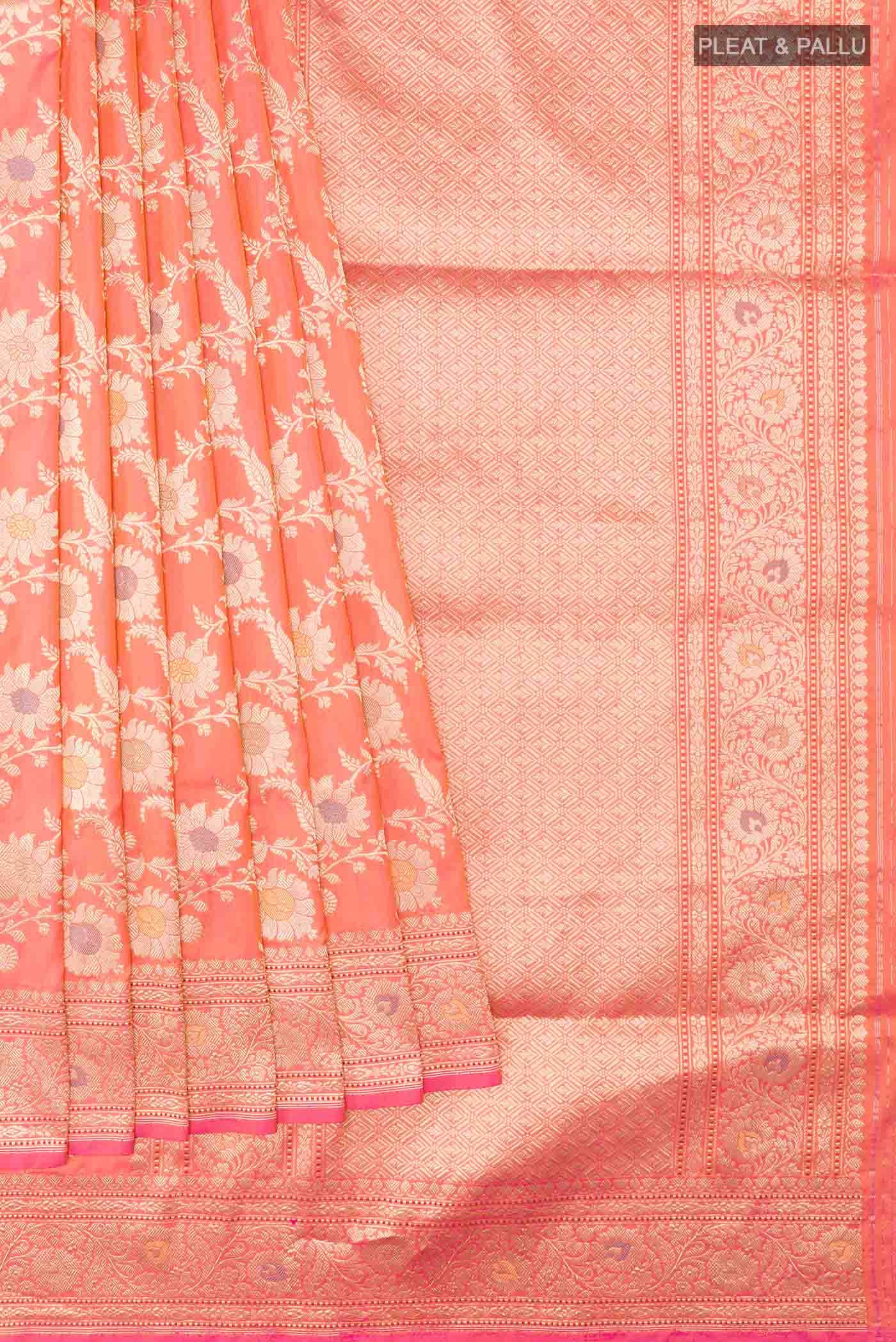Pink Dual Tone Banarasi Silk Saree