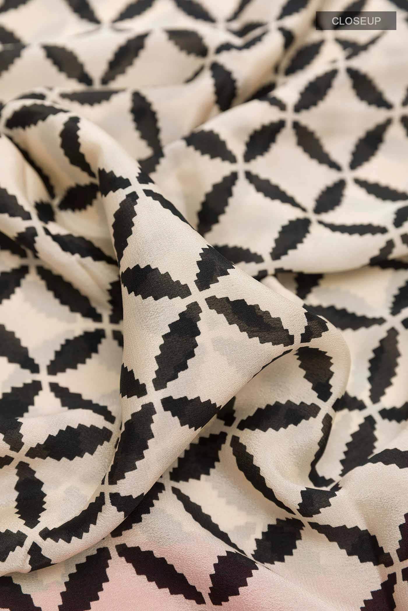 Off White Mysore Crepe Saree