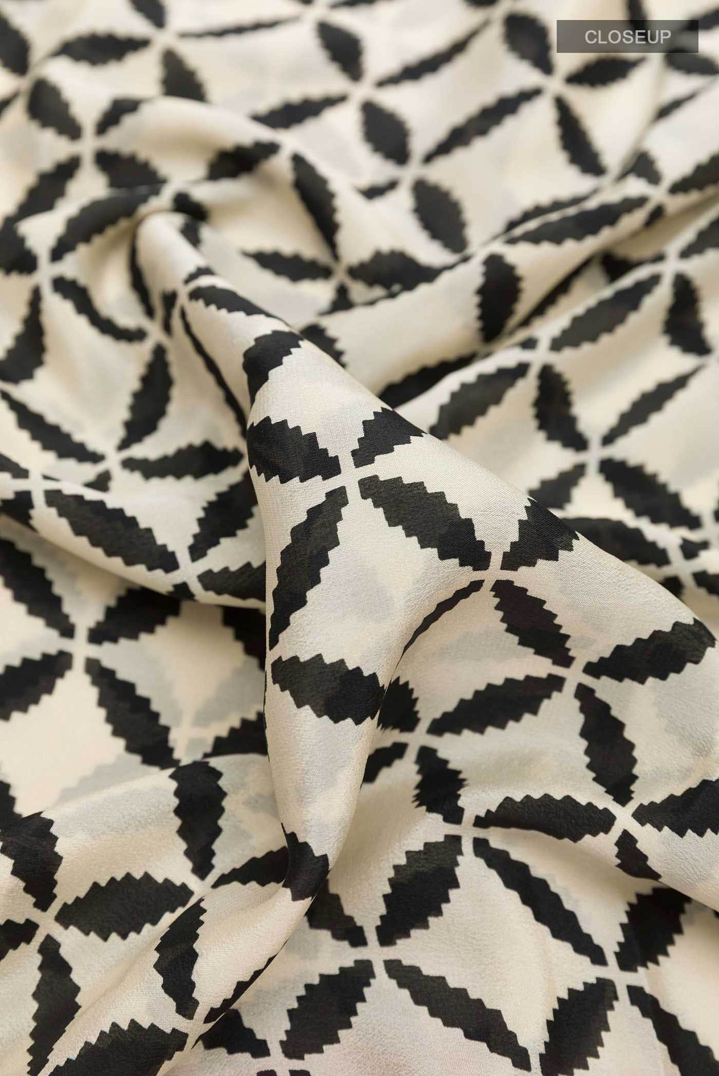 Off White Mysore Crepe Saree