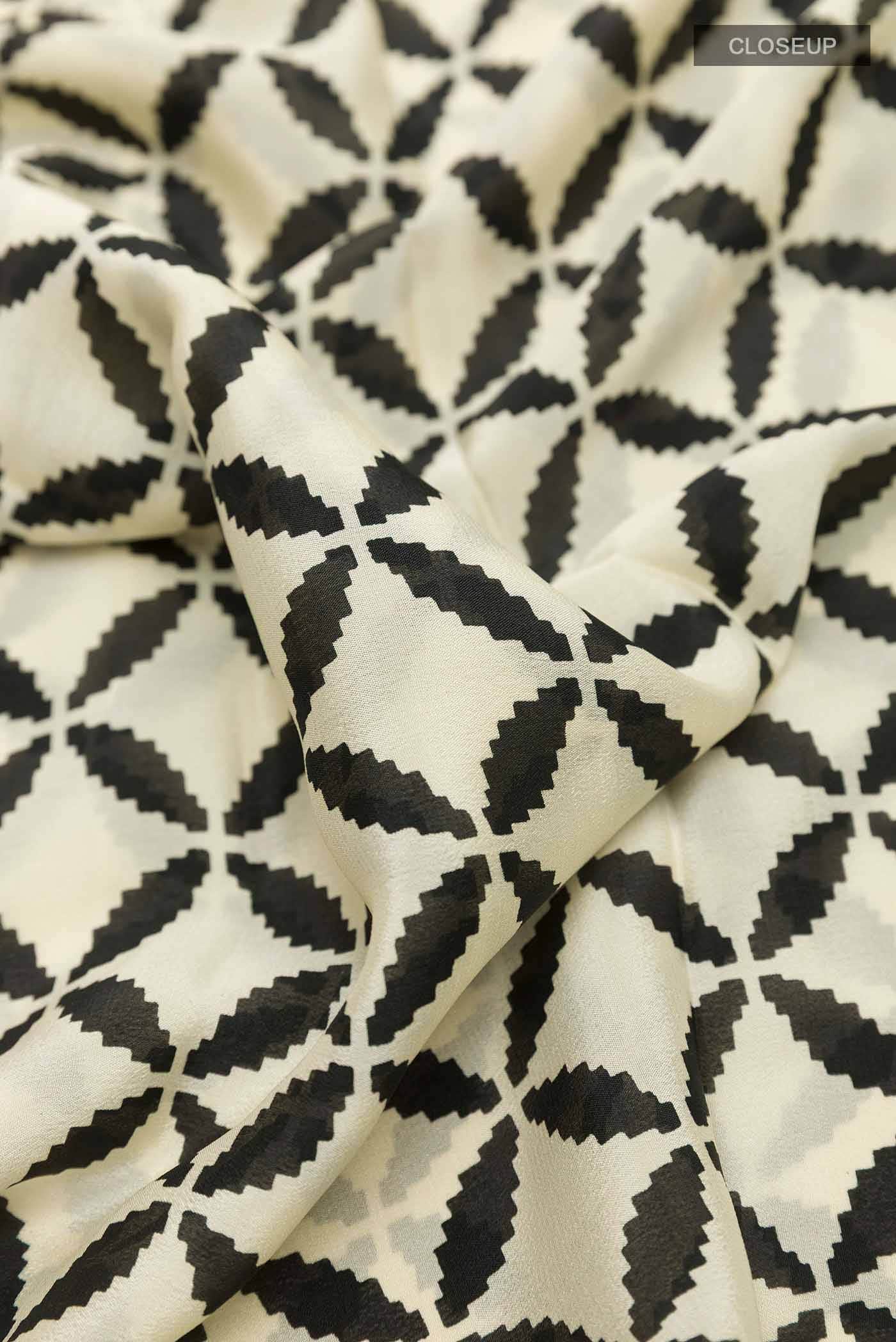 Off White Mysore Crepe Saree