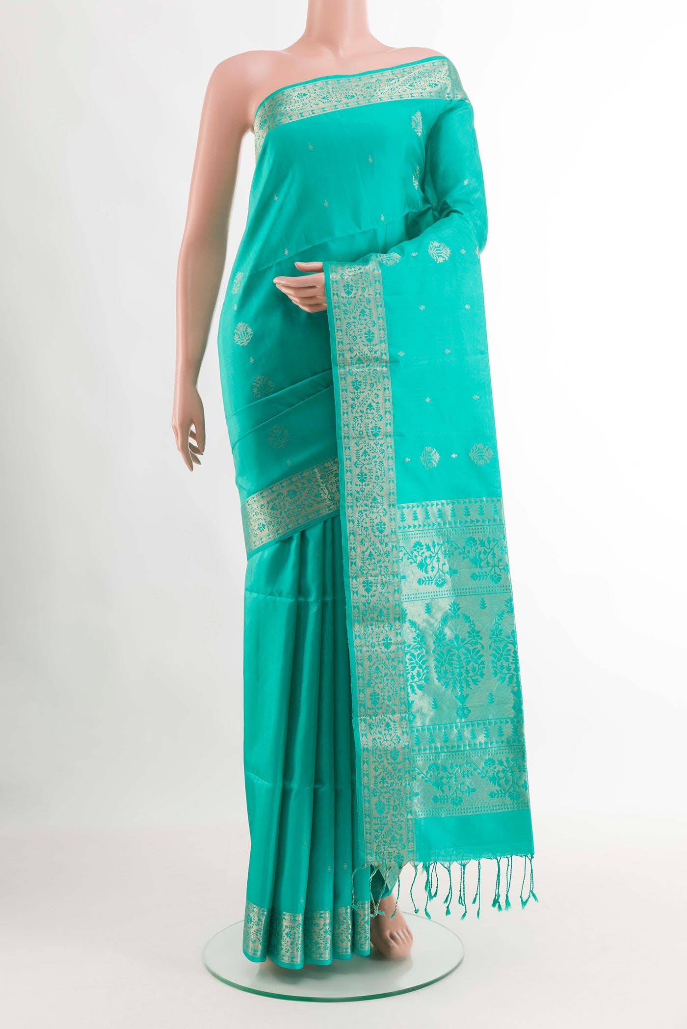 Turquoise Soft Silk Saree