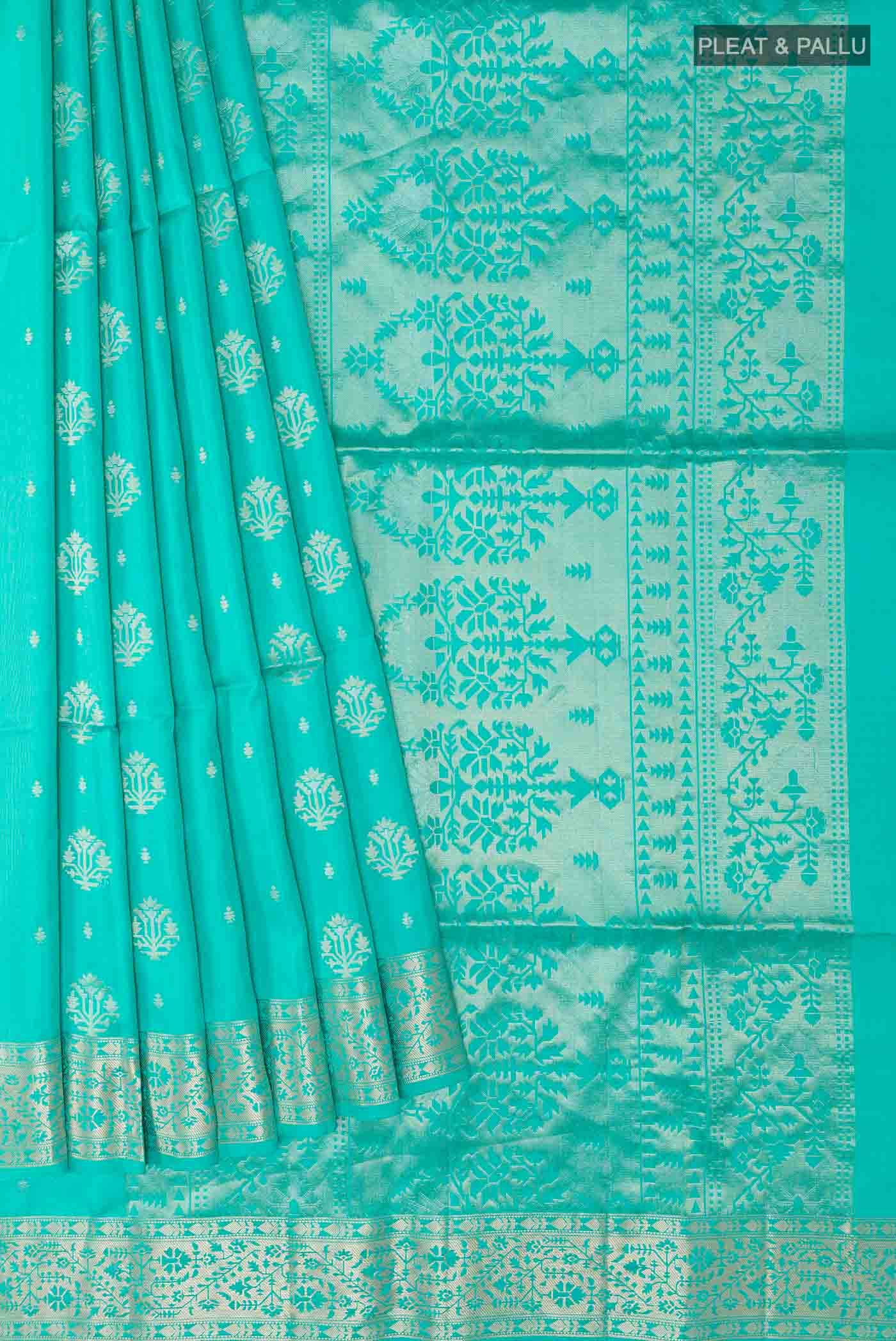 Turquoise Soft Silk Saree