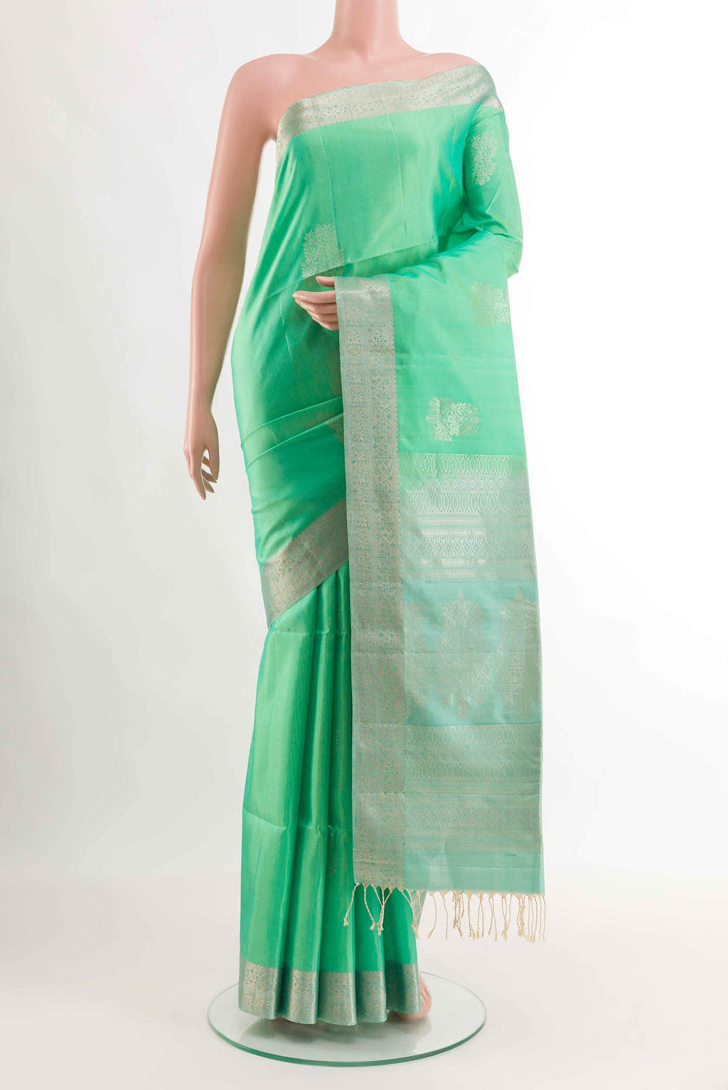 Sage Green Dual Tone Soft Silk Saree