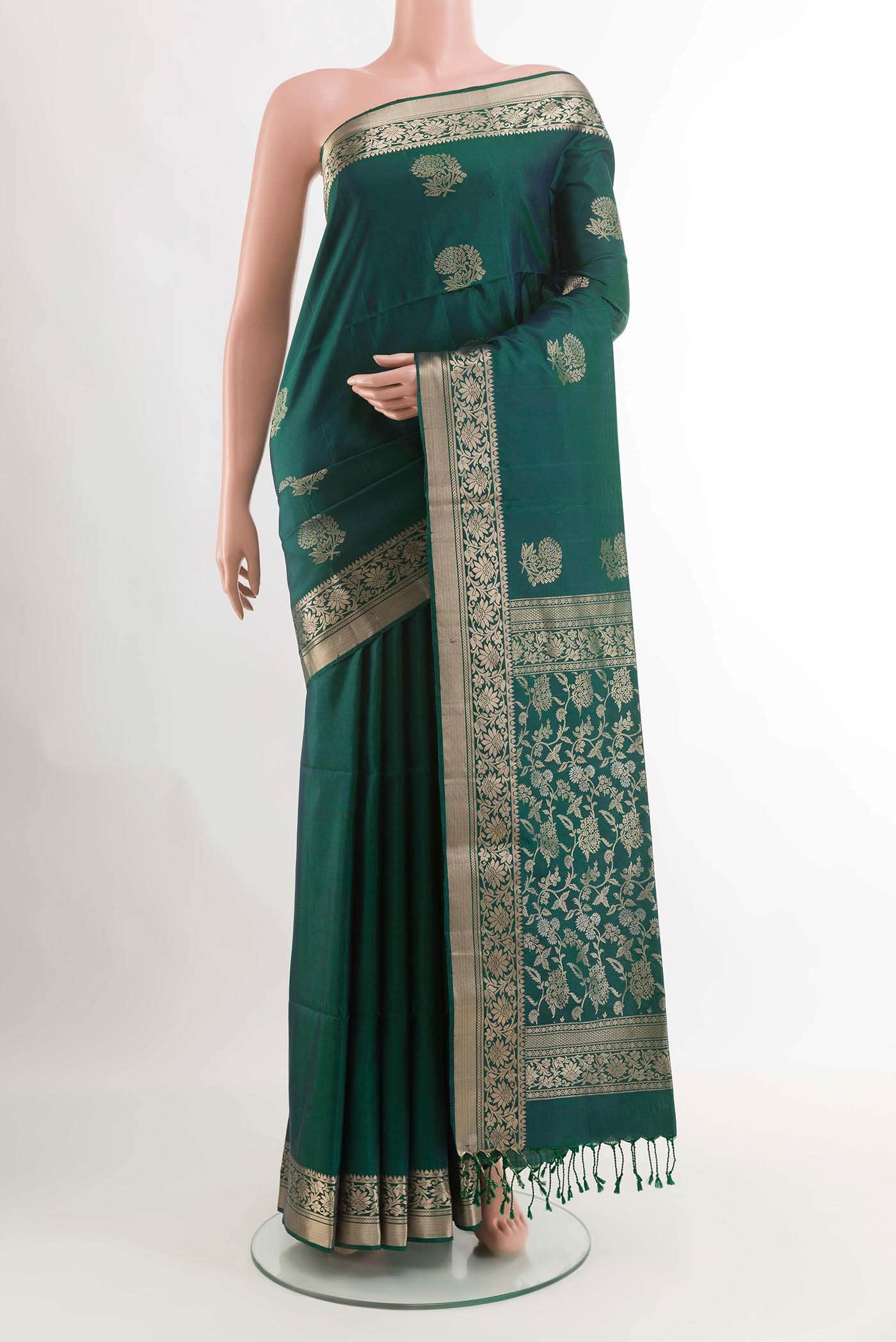 Bottle Green Soft Silk Saree