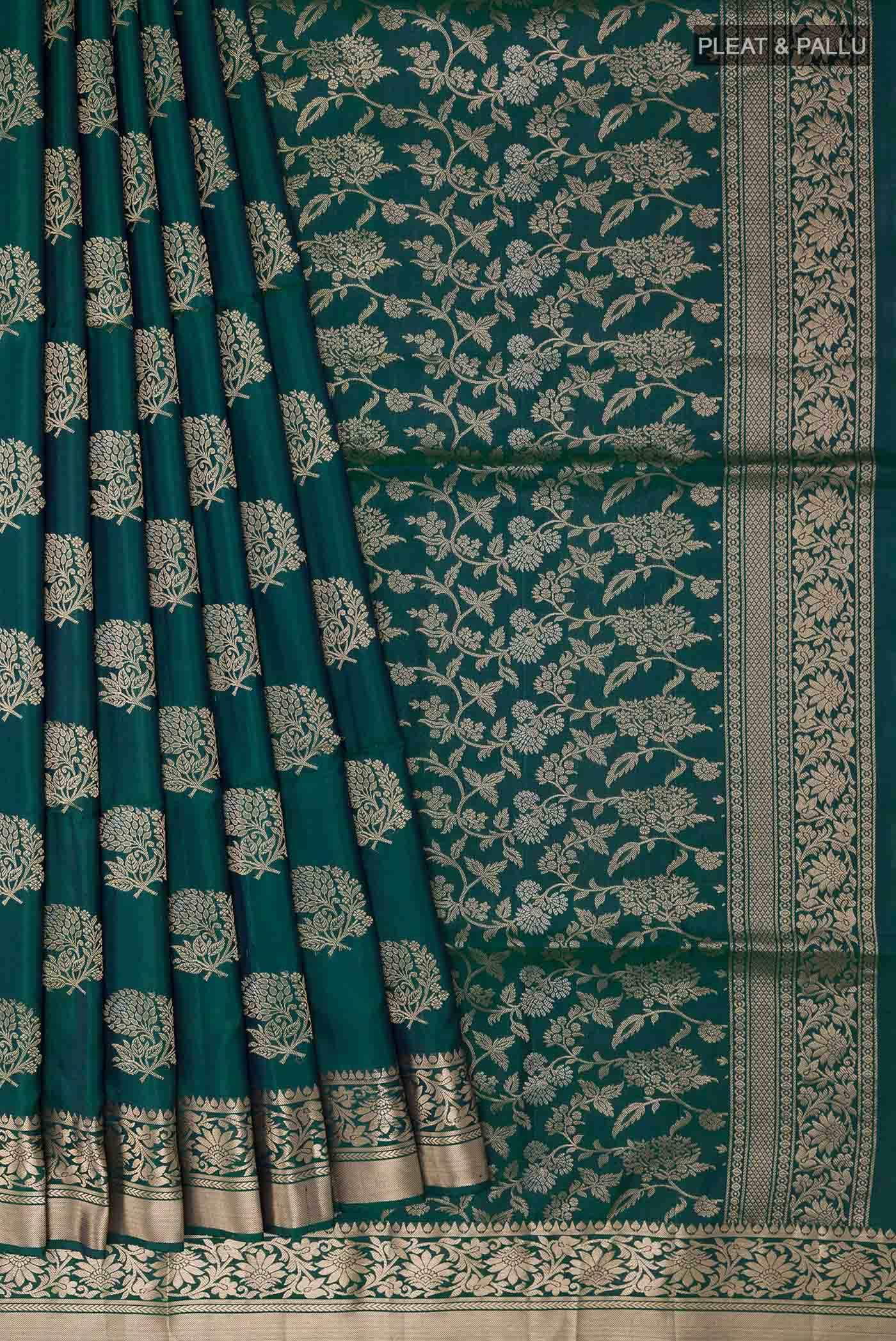 Bottle Green Soft Silk Saree
