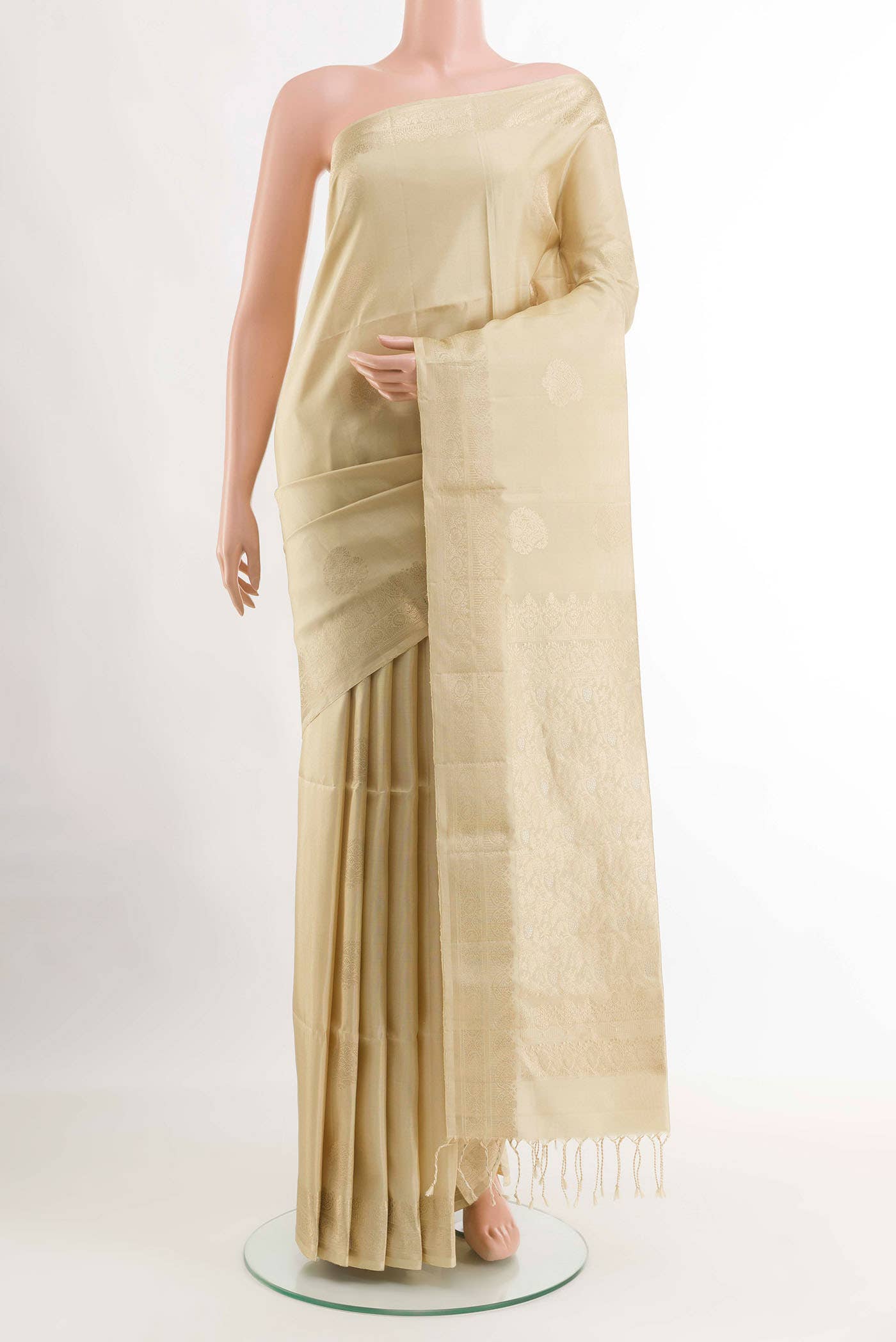 Cream Soft Silk Saree