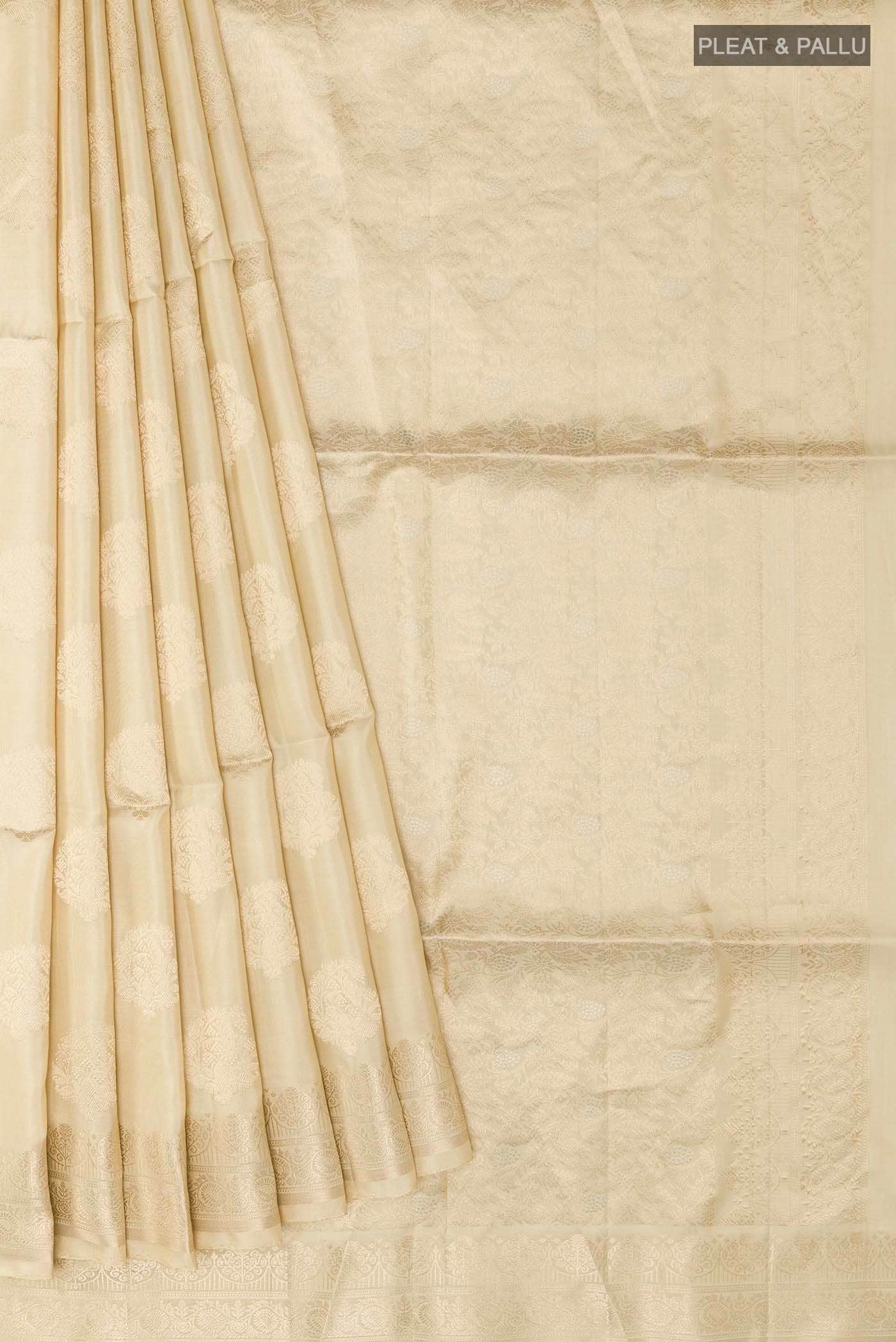 Cream Soft Silk Saree