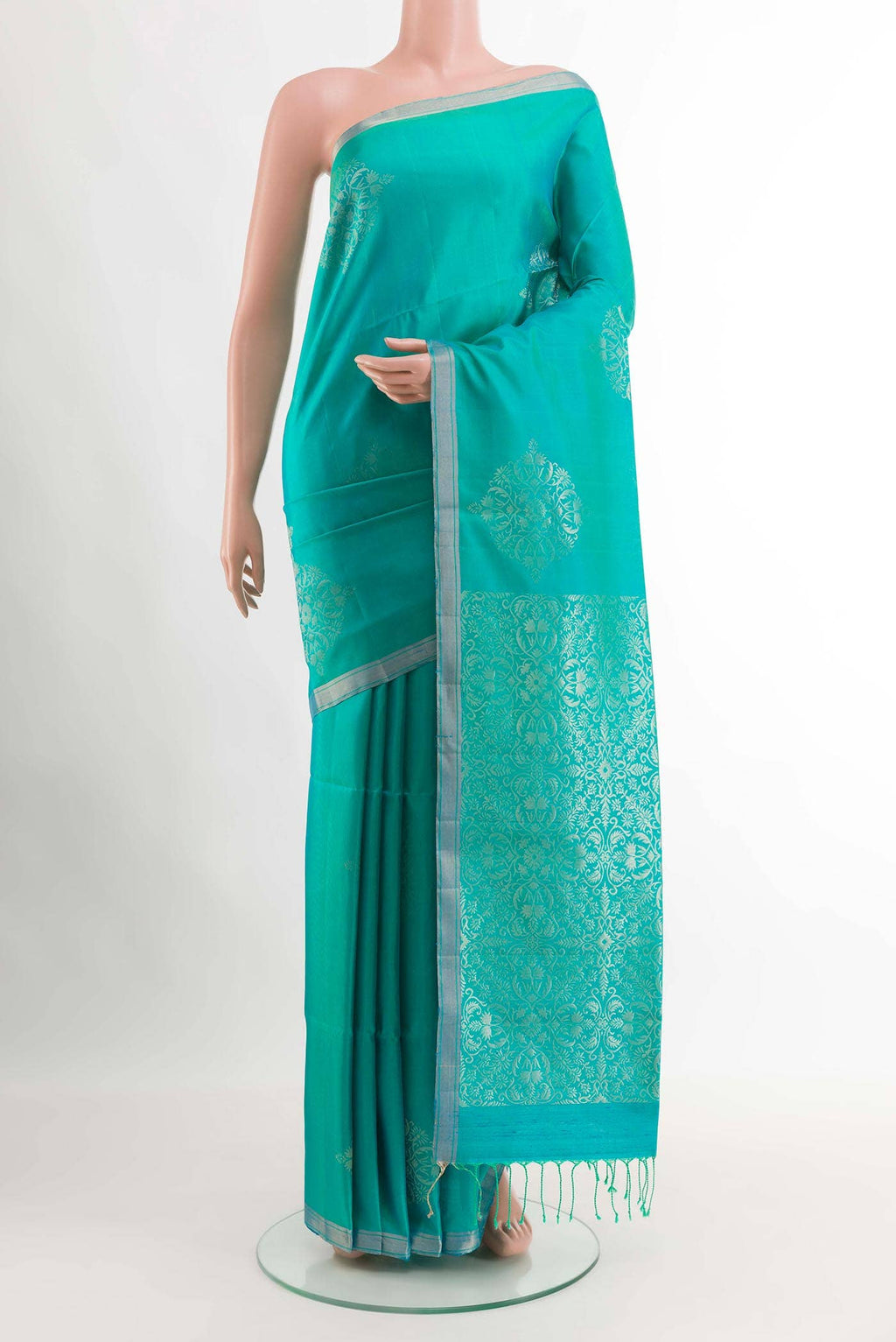 Turquoise Soft Silk Saree