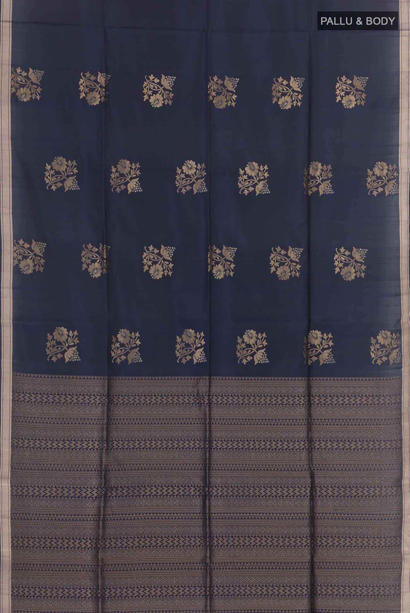 Navy Blue Soft Silk Saree