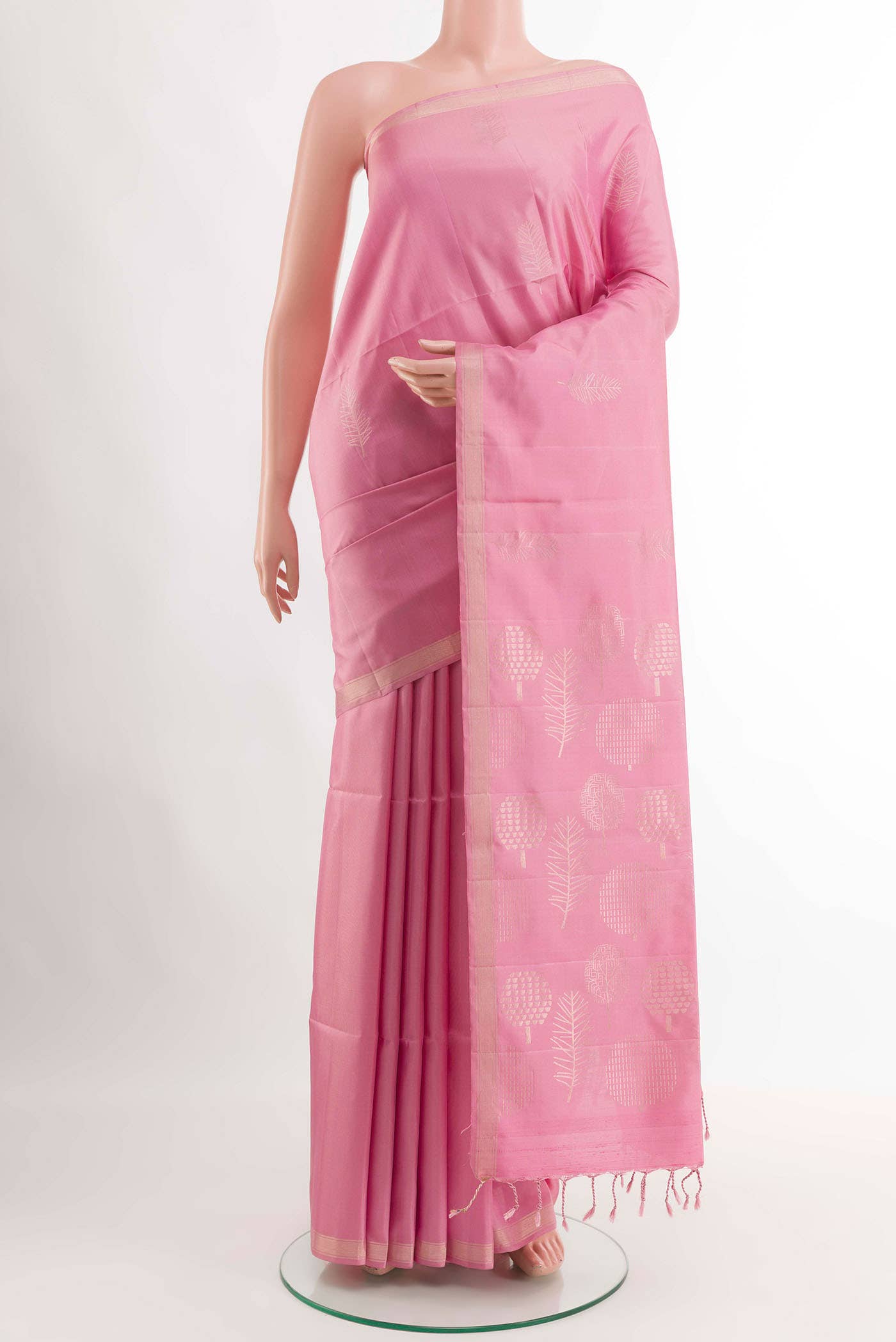 Rose pink Soft Silk Saree