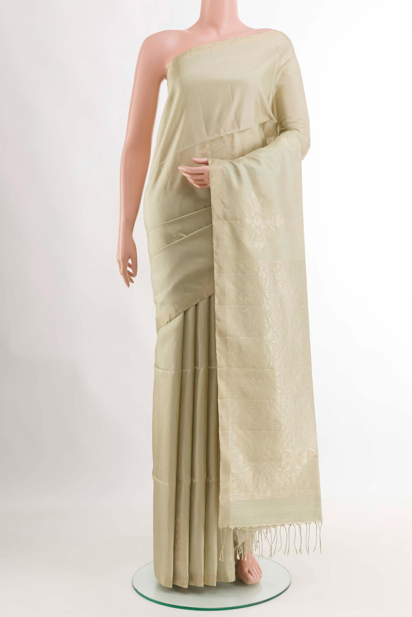 Cream Soft Silk Saree