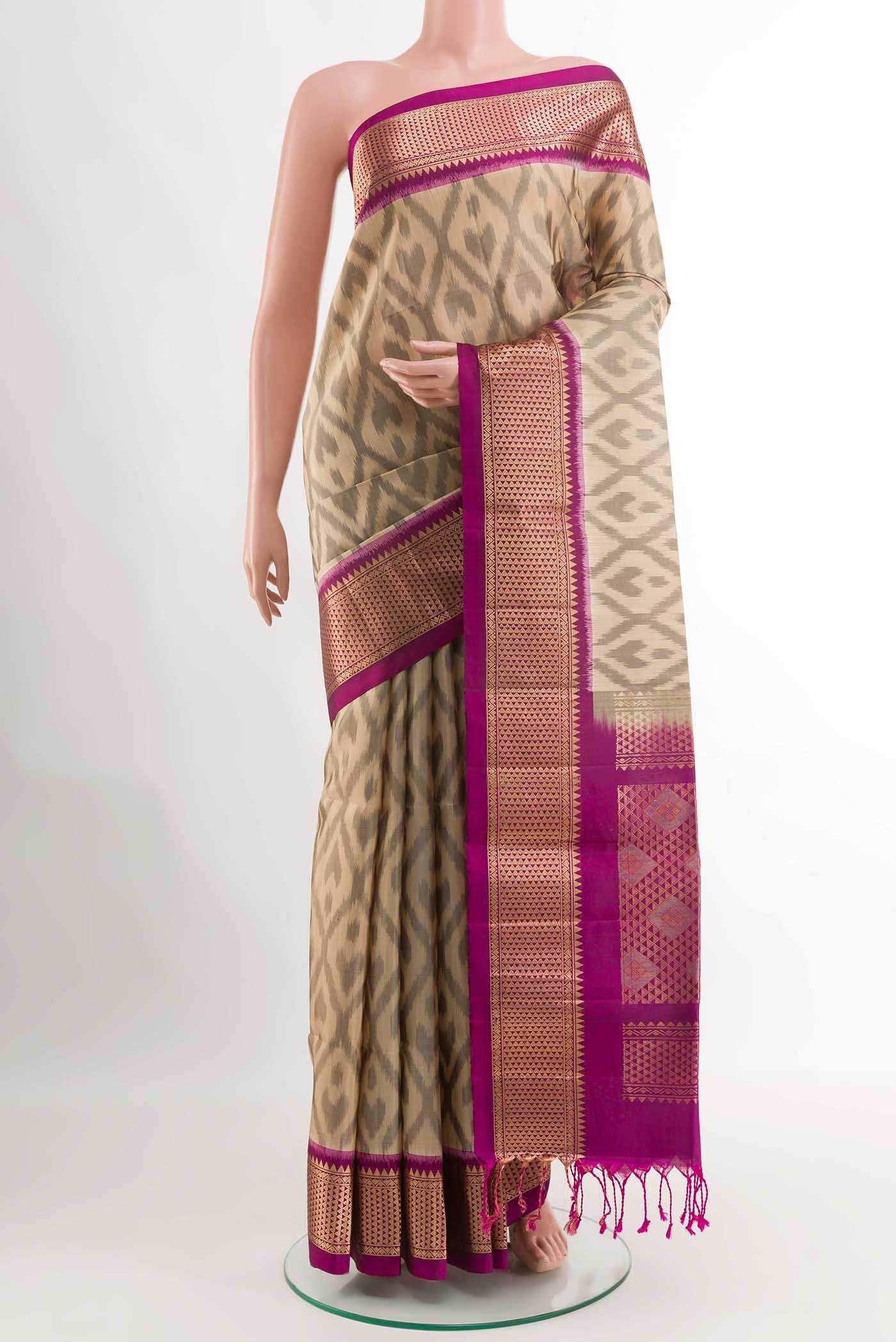 Beige Soft Silk Saree