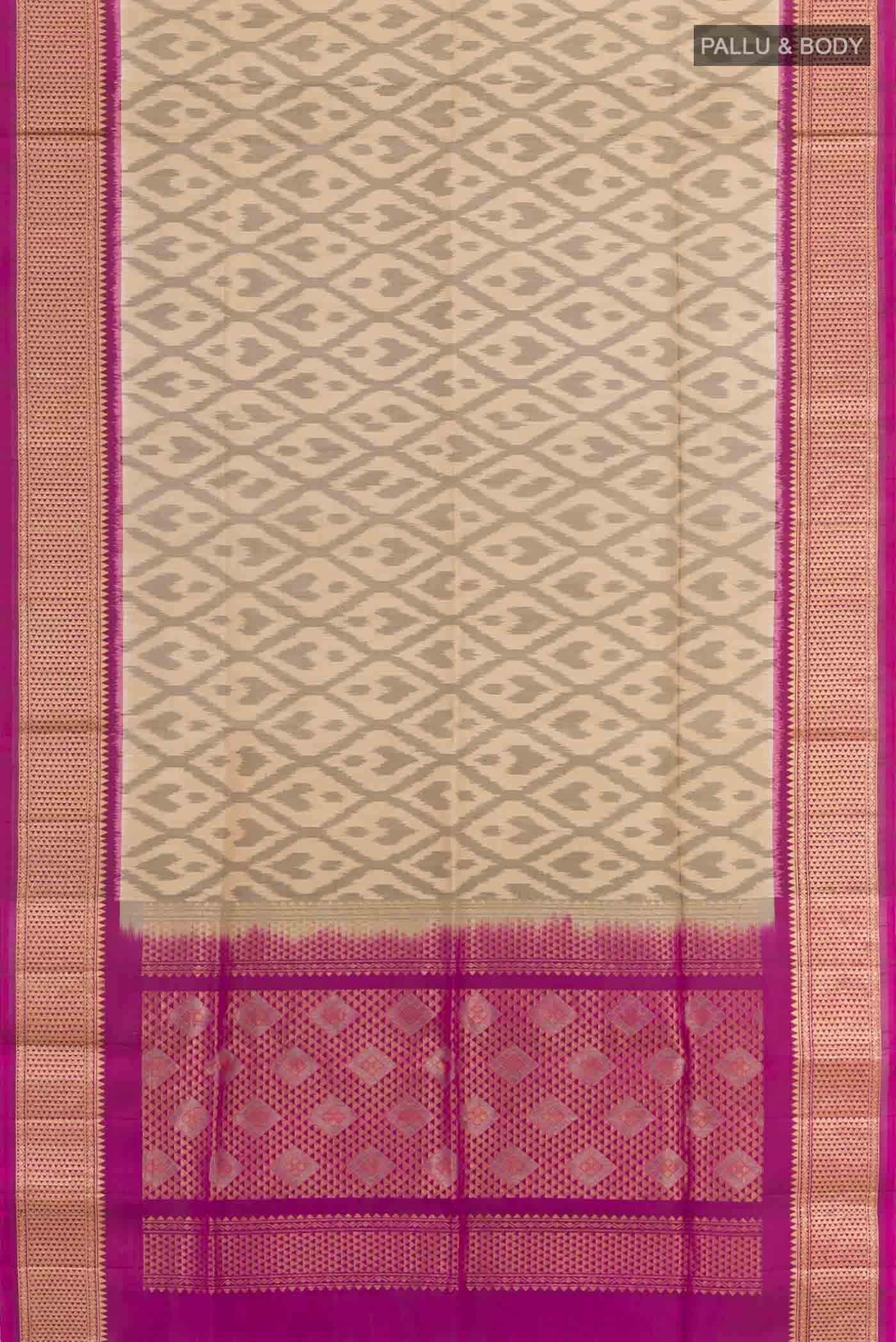 Beige Soft Silk Saree