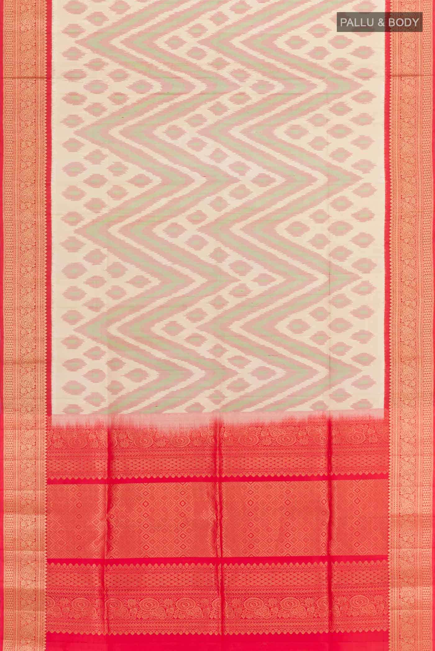 Off White Soft Silk Saree