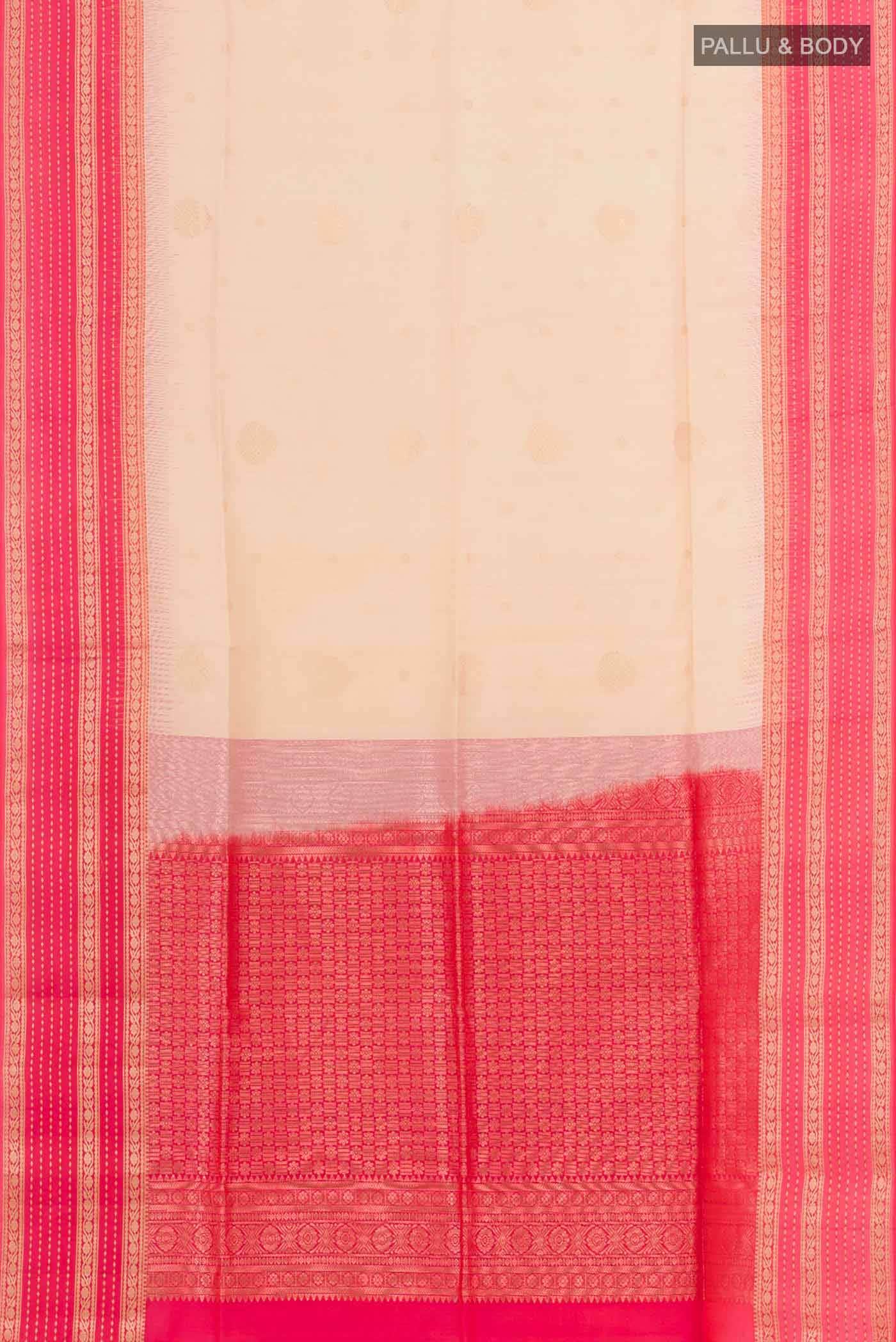 Cream Soft Silk Saree