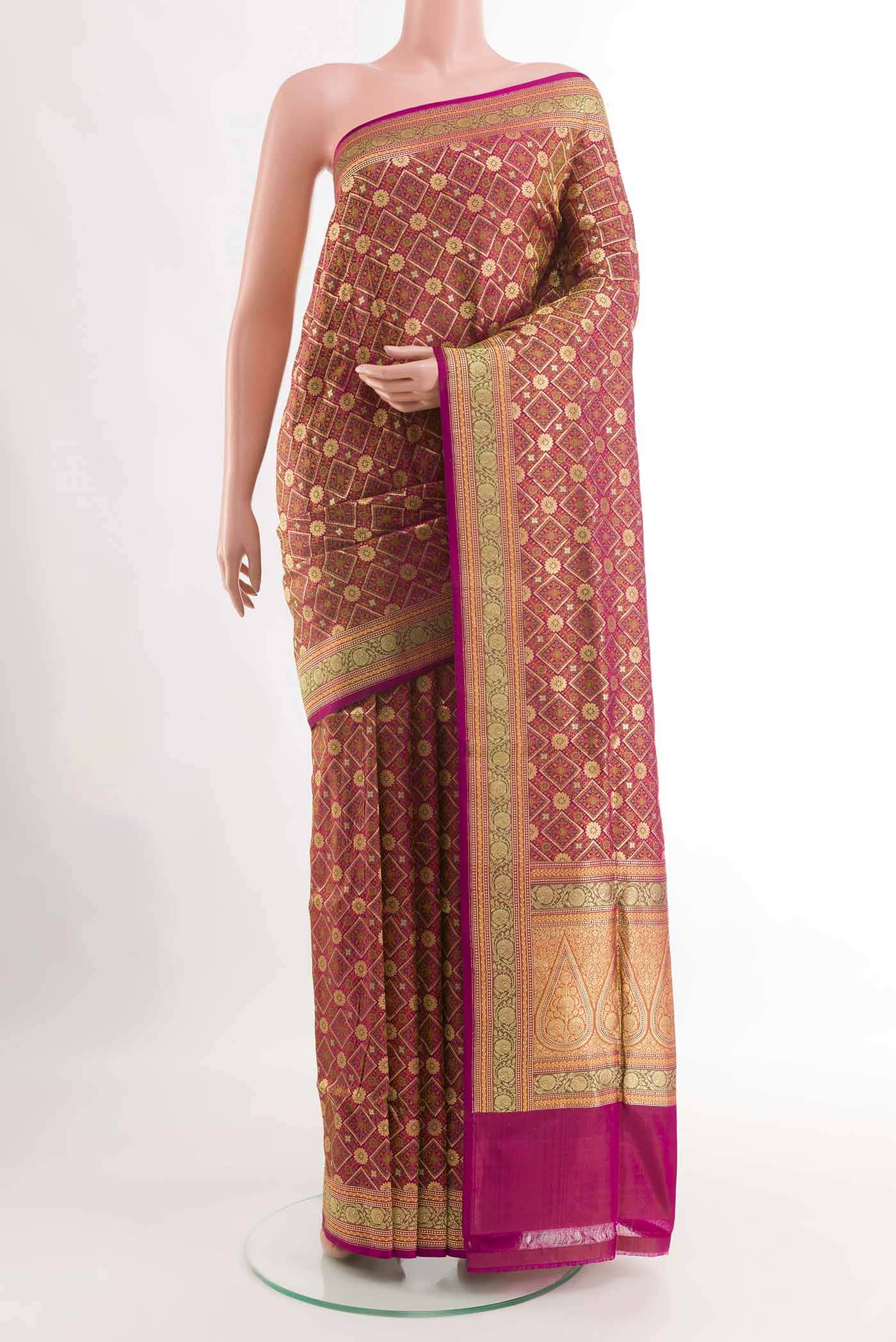 Purple Dual Tone Banarasi Silk Saree