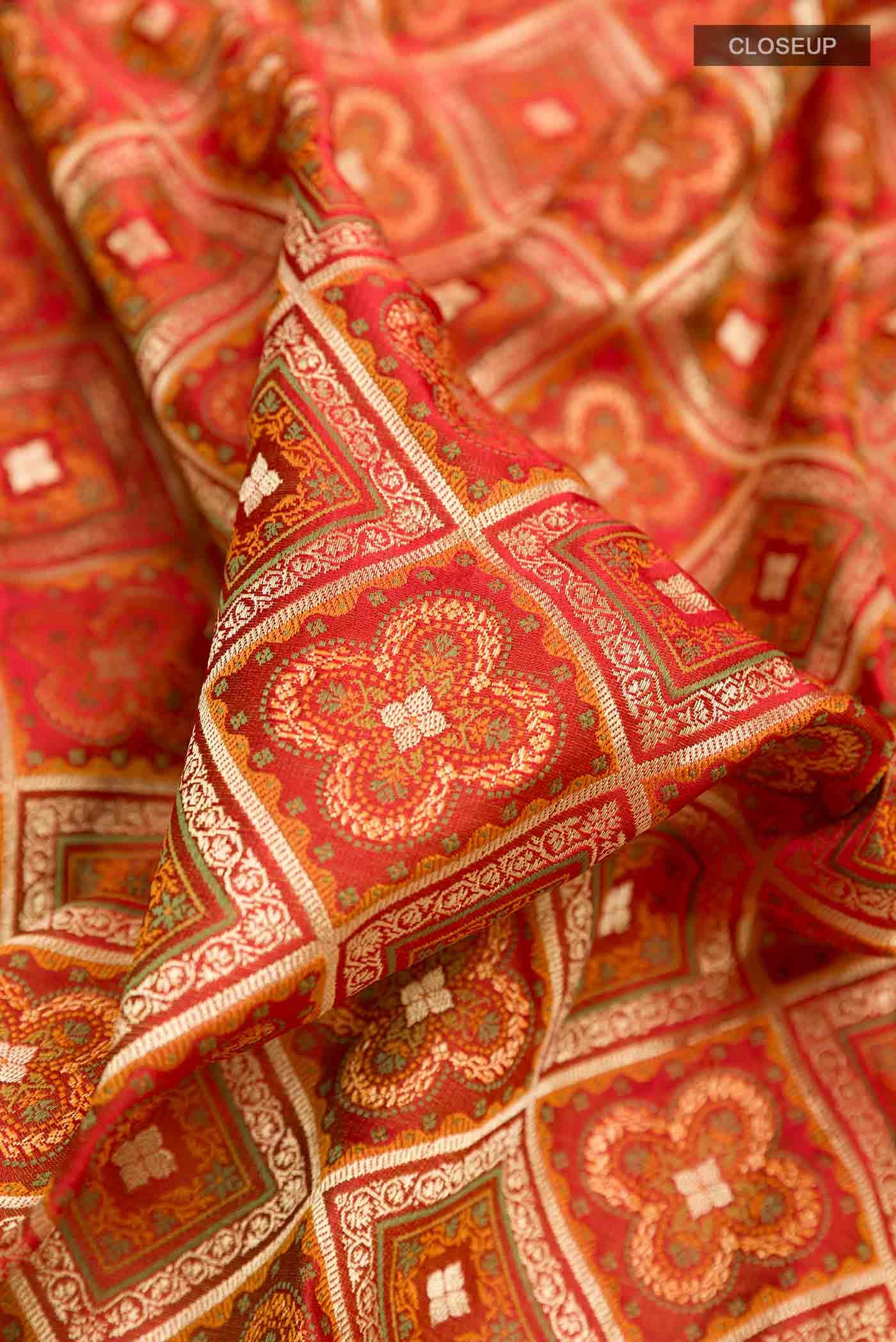 Red Dual Tone Banarasi Silk Saree