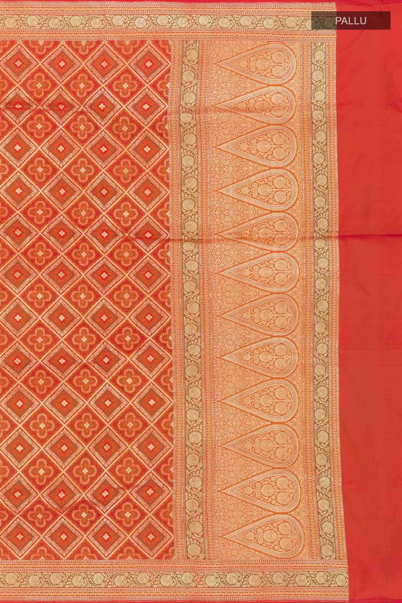 Red Dual Tone Banarasi Silk Saree