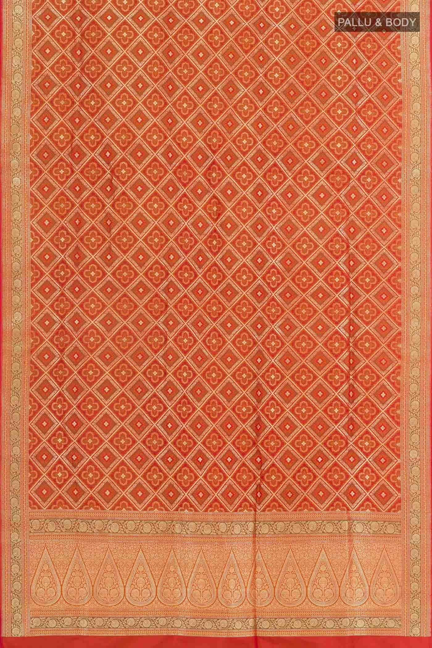 Red Dual Tone Banarasi Silk Saree
