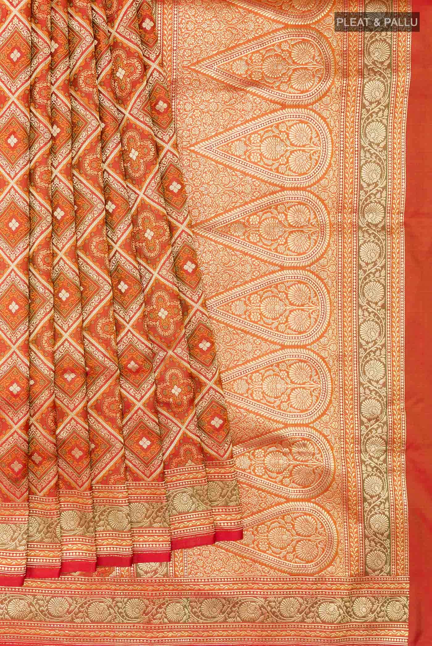 Red Dual Tone Banarasi Silk Saree