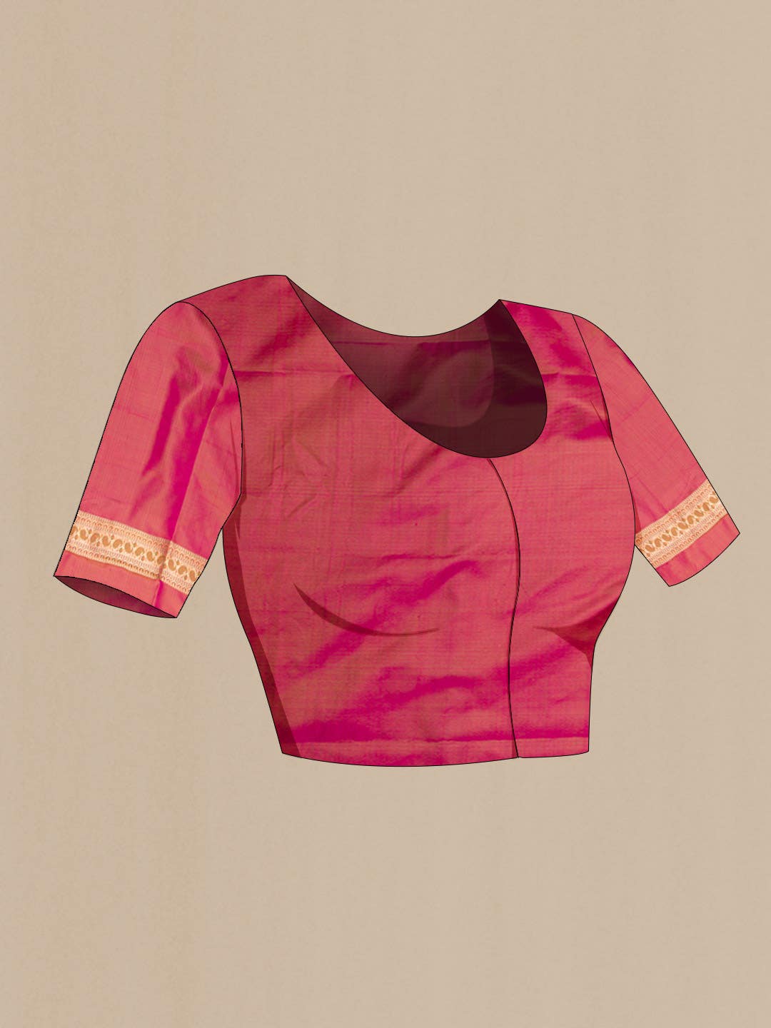 Dark Pink Dual Tone Banarasi Silk Saree