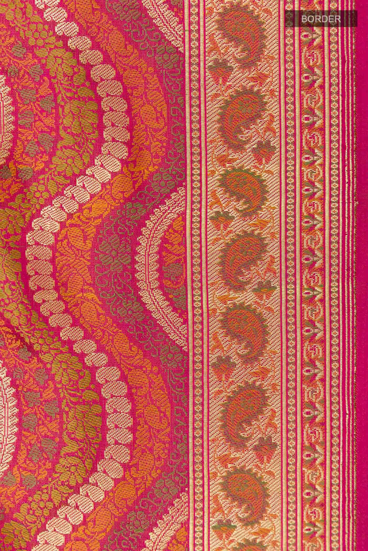 Dark Pink Dual Tone Banarasi Silk Saree