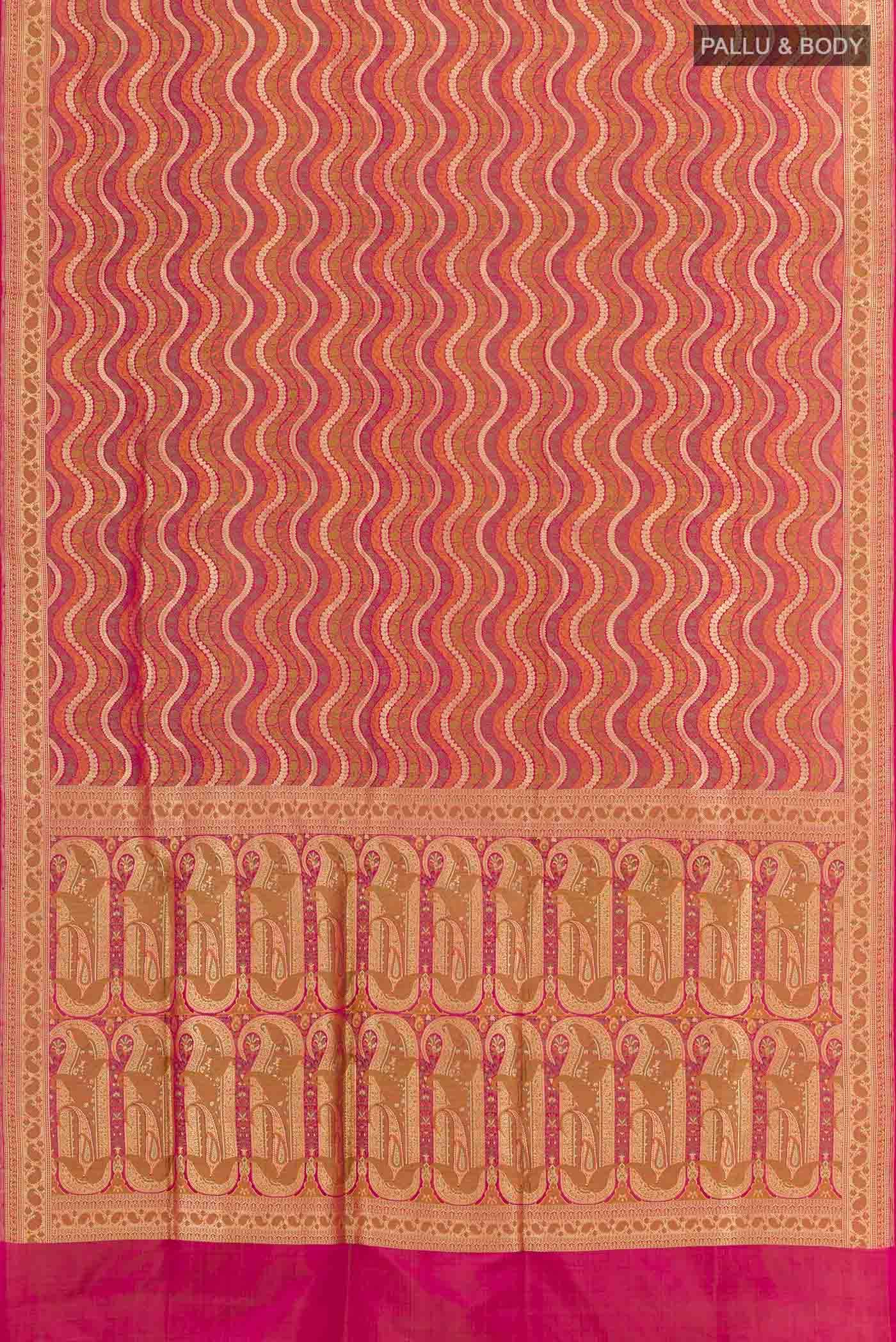 Dark Pink Dual Tone Banarasi Silk Saree