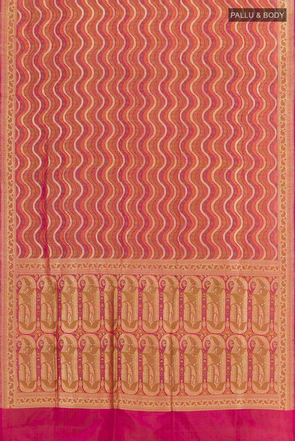 Dark Pink Dual Tone Banarasi Silk Saree