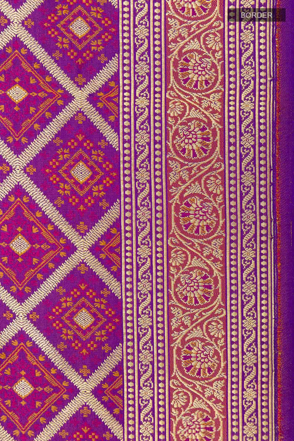 Purple Dual Tone Banarasi Silk Saree
