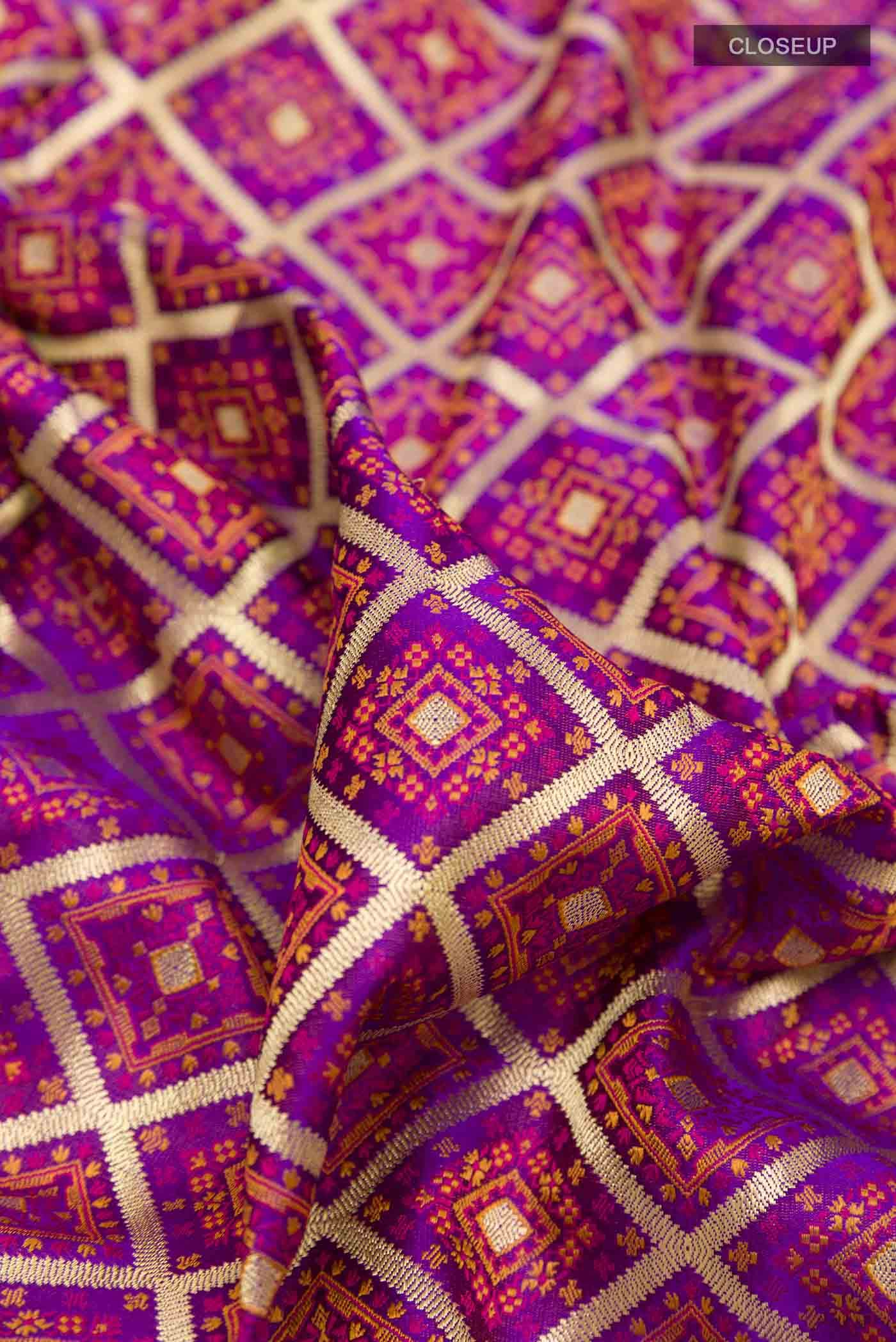Purple Dual Tone Banarasi Silk Saree