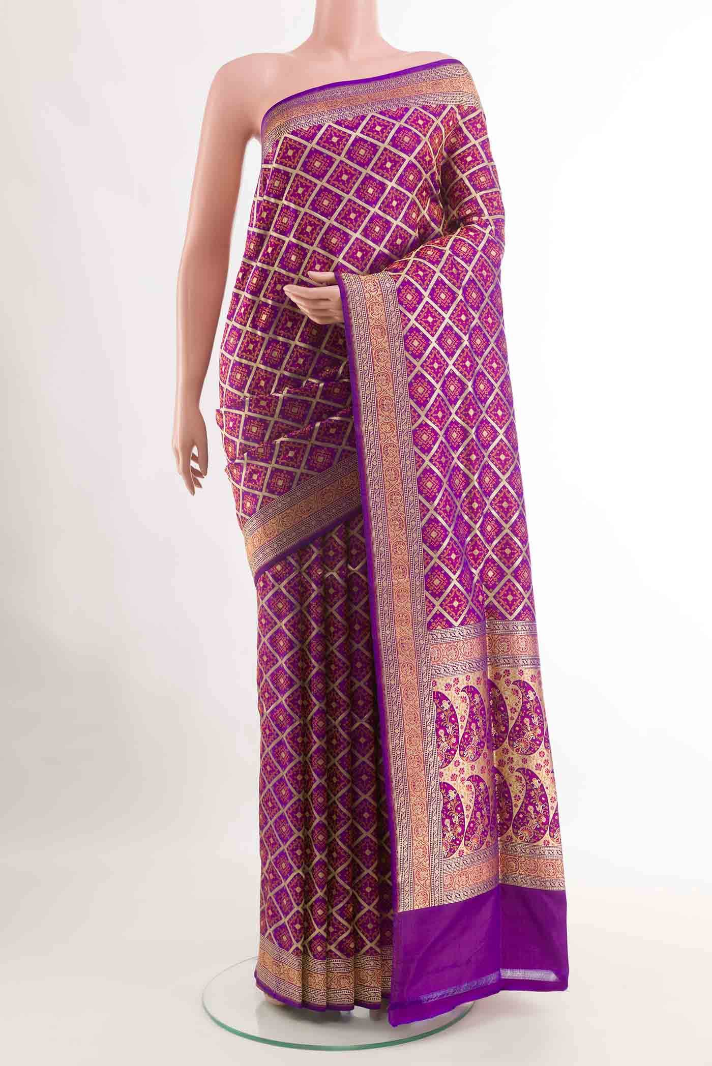Purple Dual Tone Banarasi Silk Saree