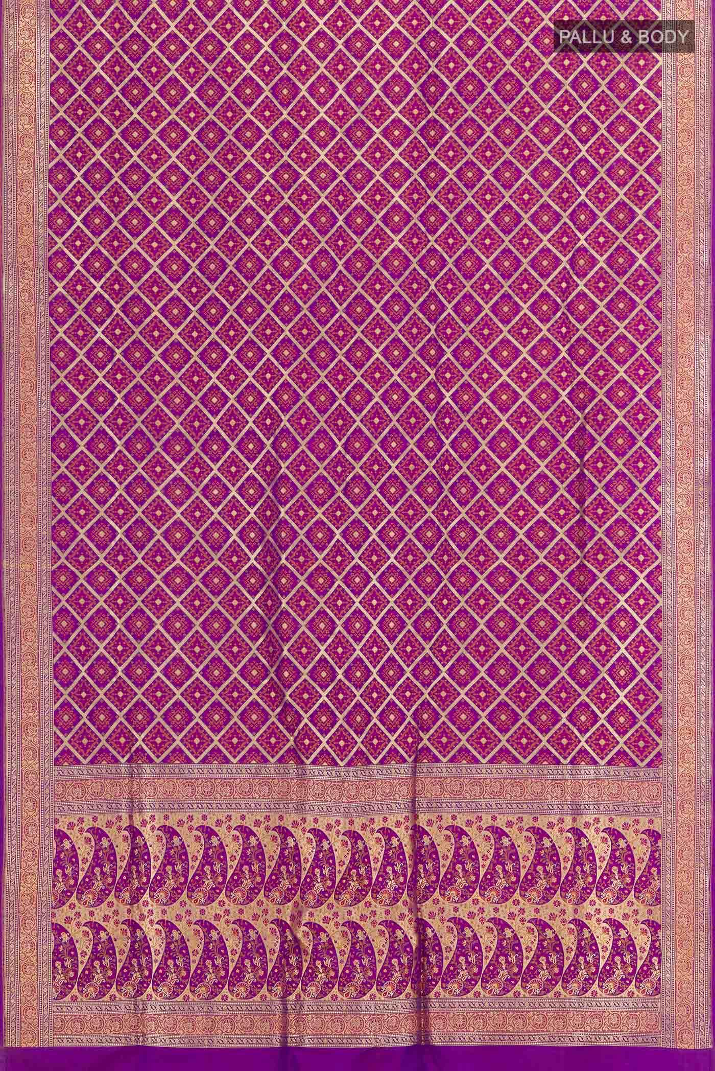 Purple Dual Tone Banarasi Silk Saree