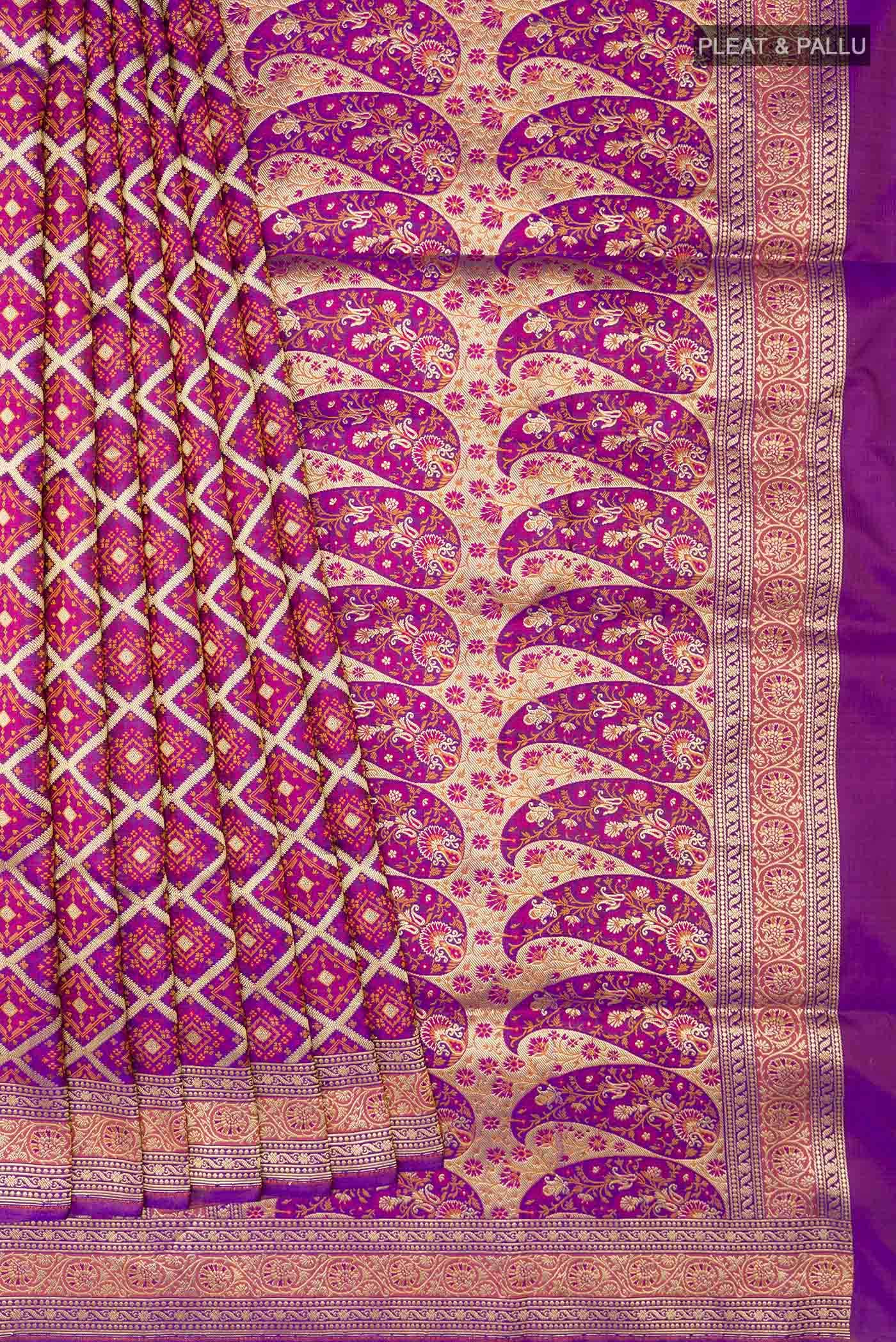 Purple Dual Tone Banarasi Silk Saree