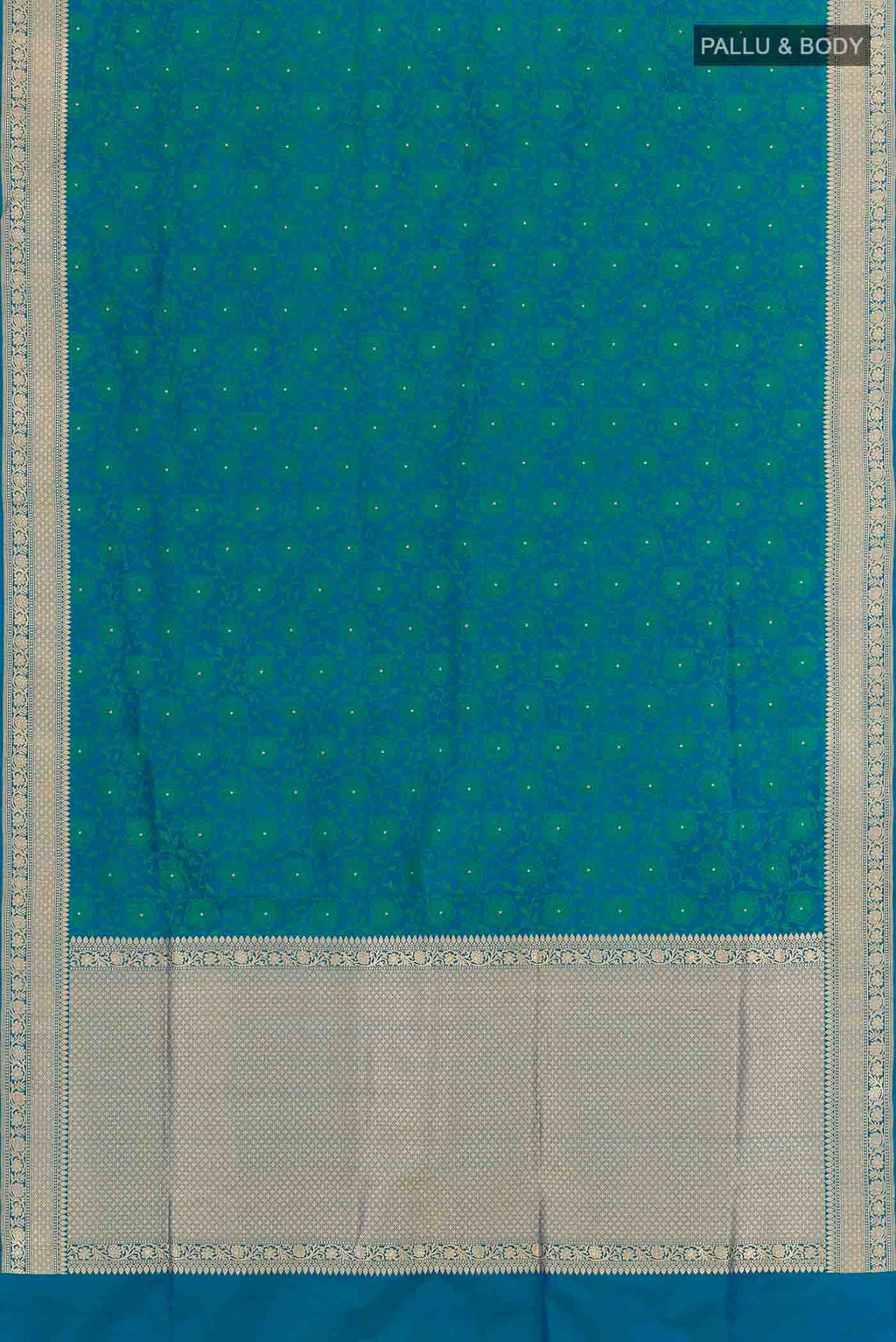 Peacock Blue Dual Tone Banarasi Silk Saree