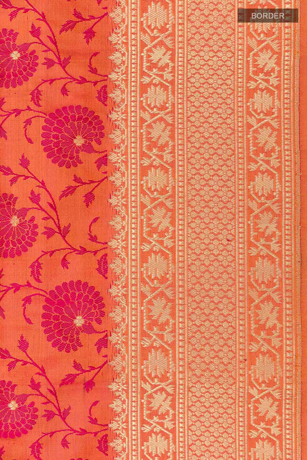 Orange Dual Tone Banarasi Silk Saree